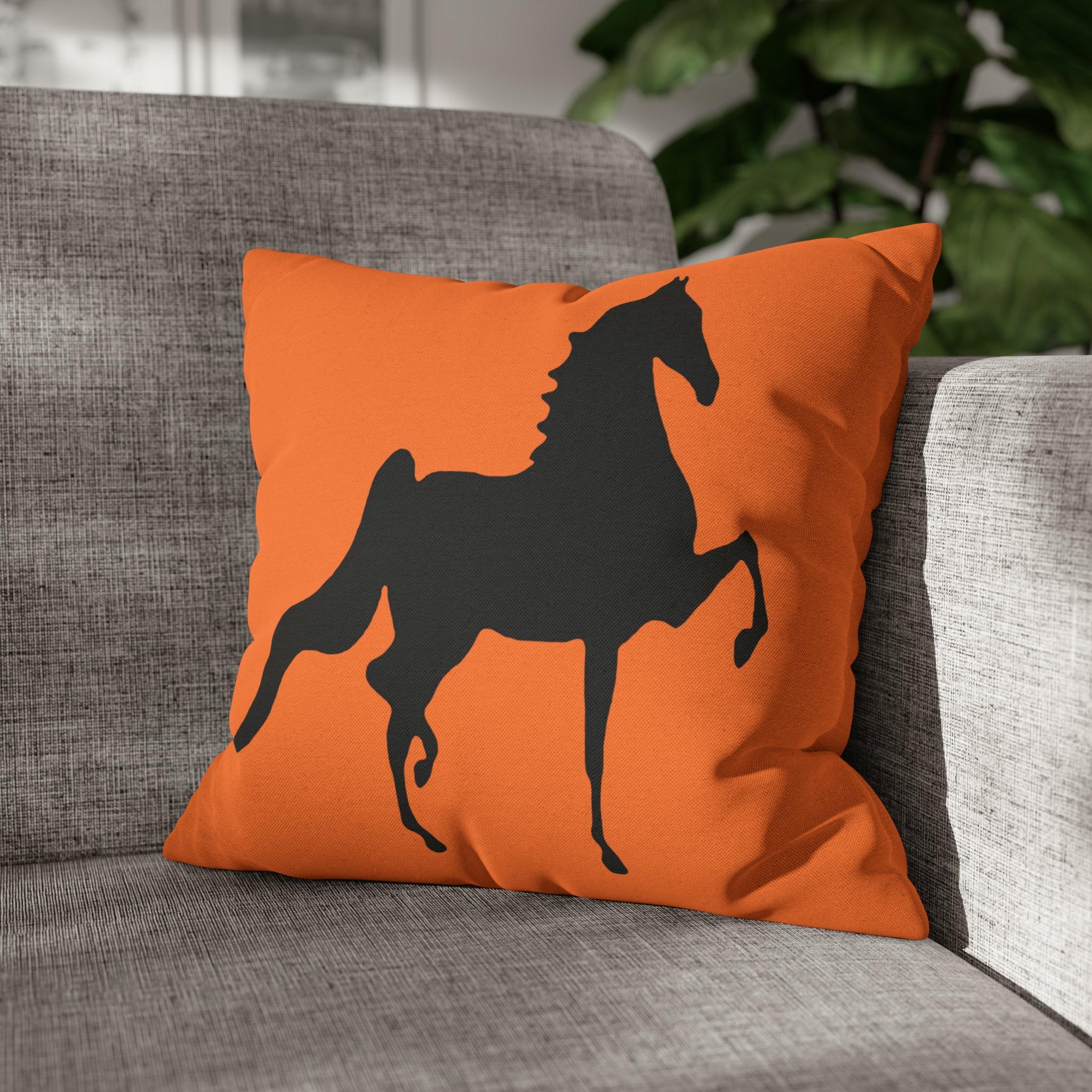 Saddlebred Print Spun Polyester Square Pillow Case