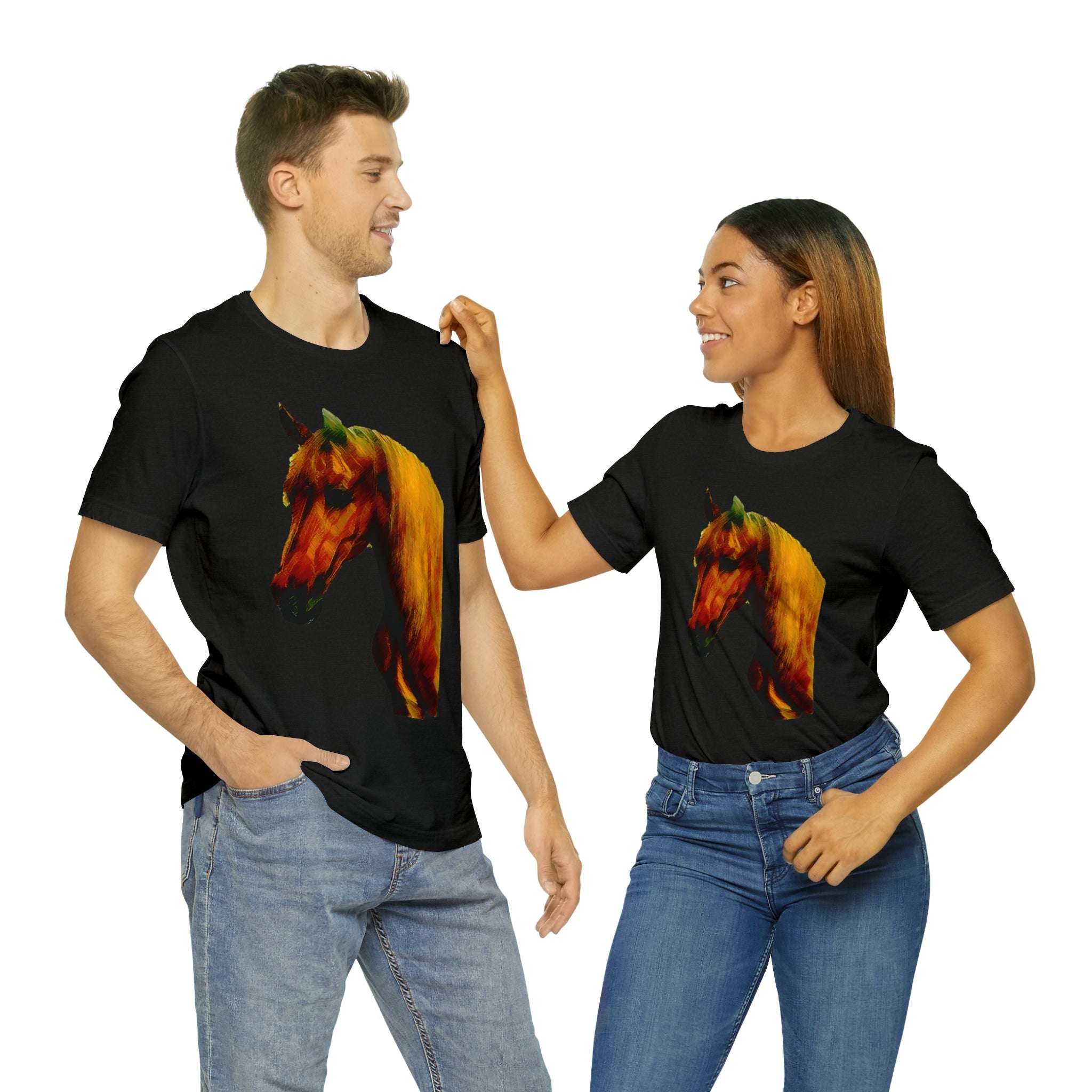 Unisex Jersey Short Sleeve Tee Horse Head Print