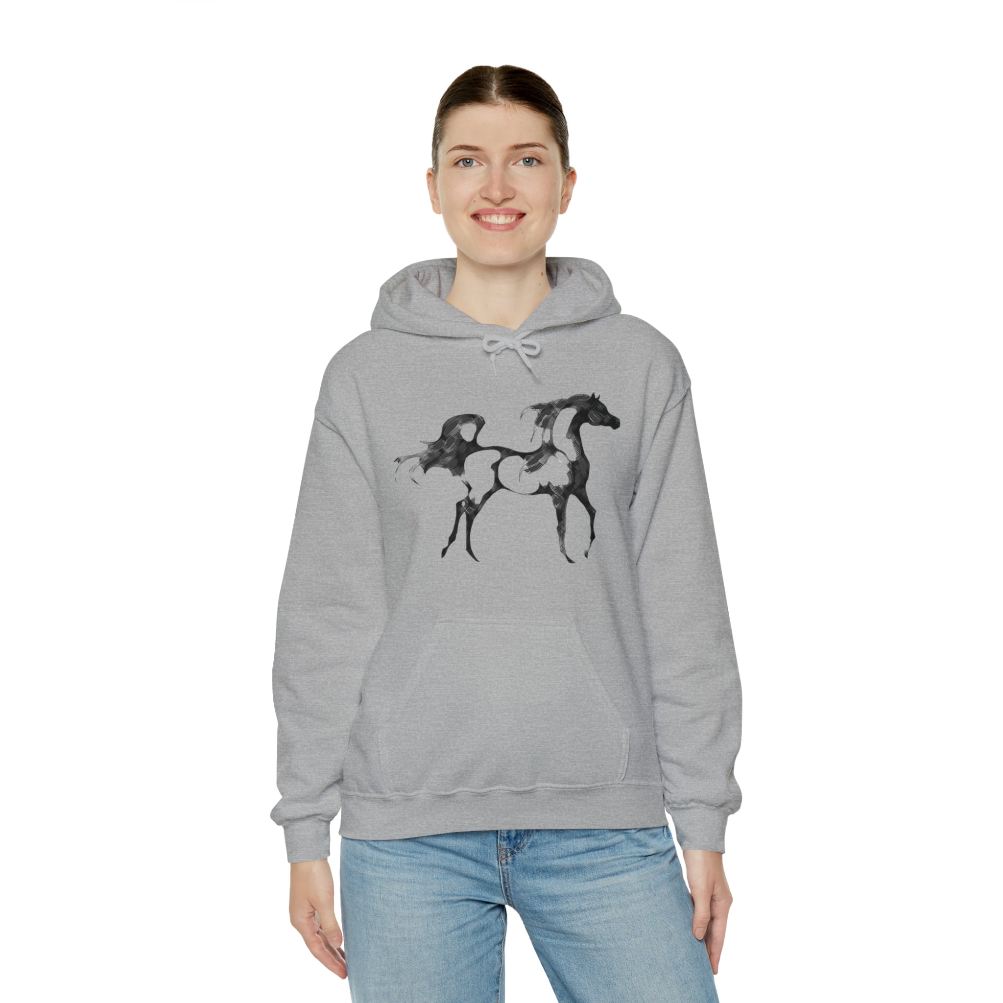 Unisex Heavy Blend™ Hooded Sweatshirt Arabian Horse front Print