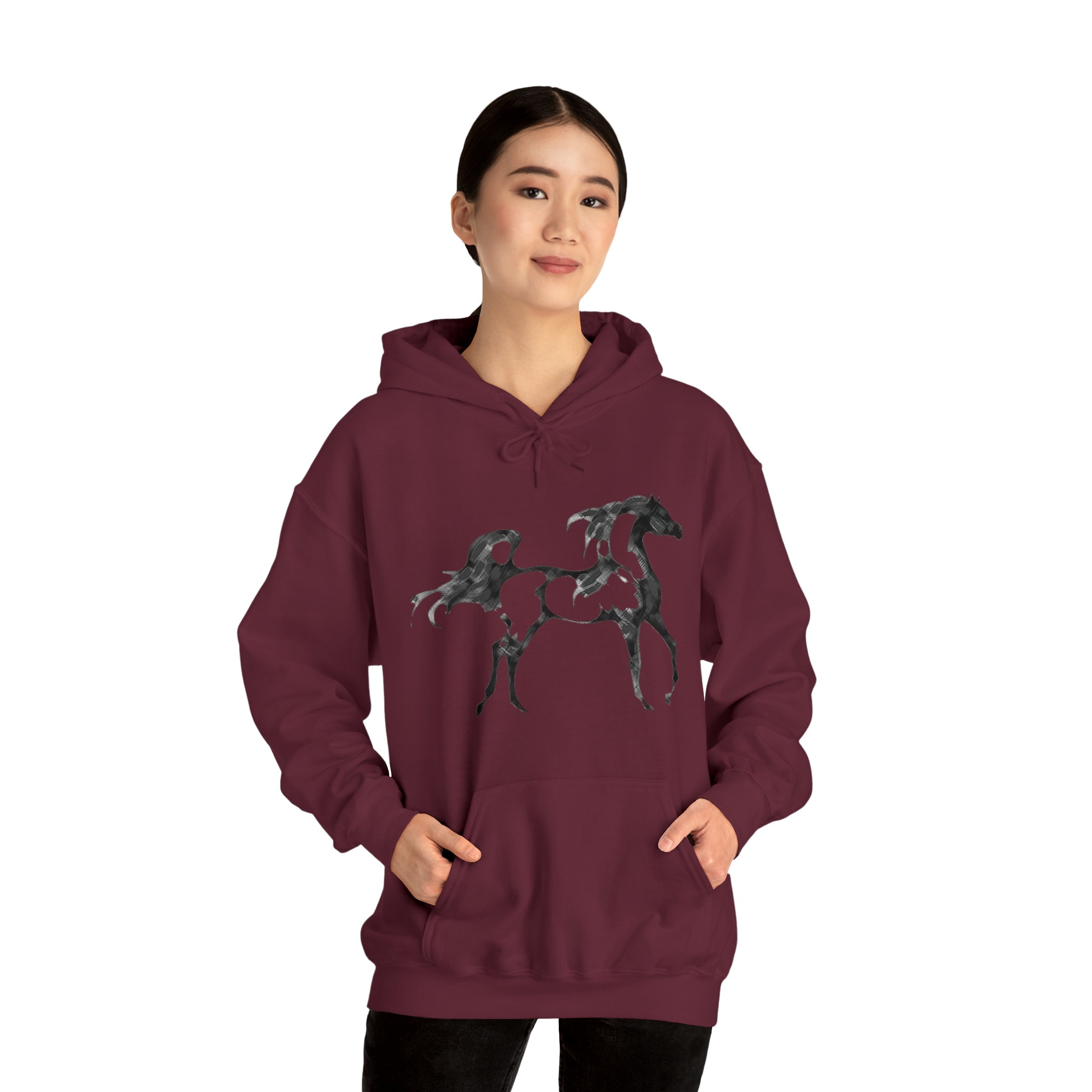 Unisex Heavy Blend™ Hooded Sweatshirt Arabian Horse front Print