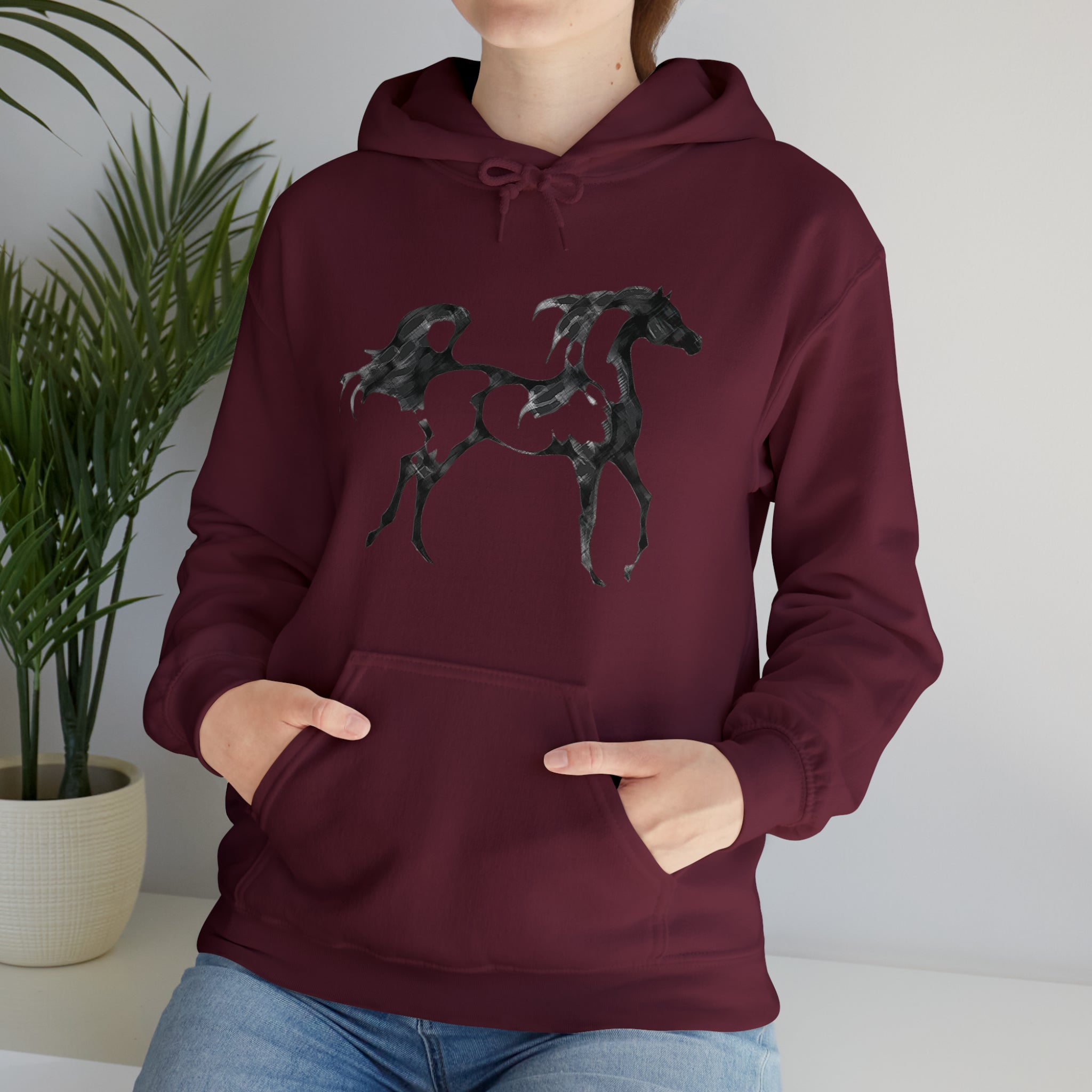 Unisex Heavy Blend™ Hooded Sweatshirt Arabian Horse front Print