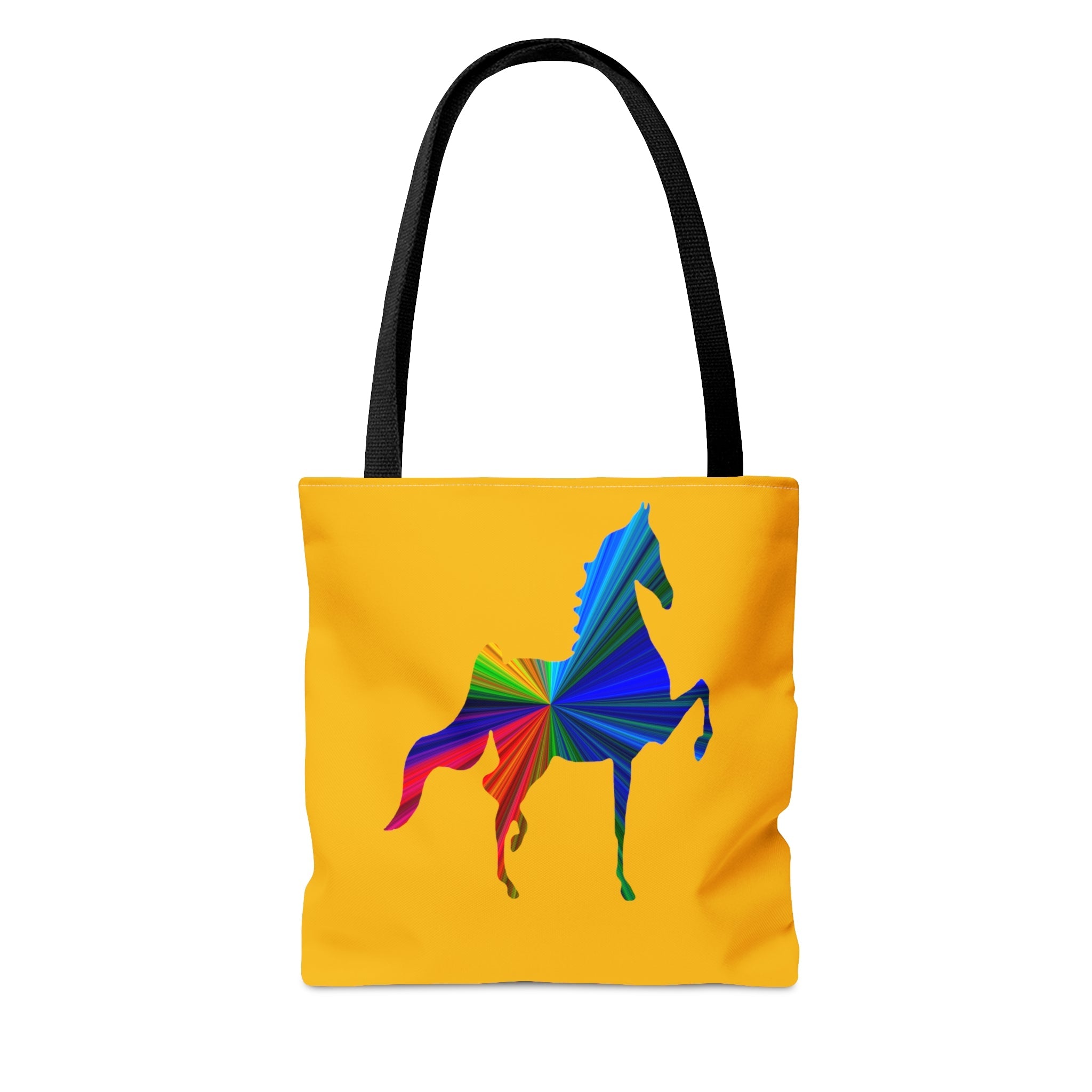 Saddlebred Multi Color Print Yellow Tote Bag