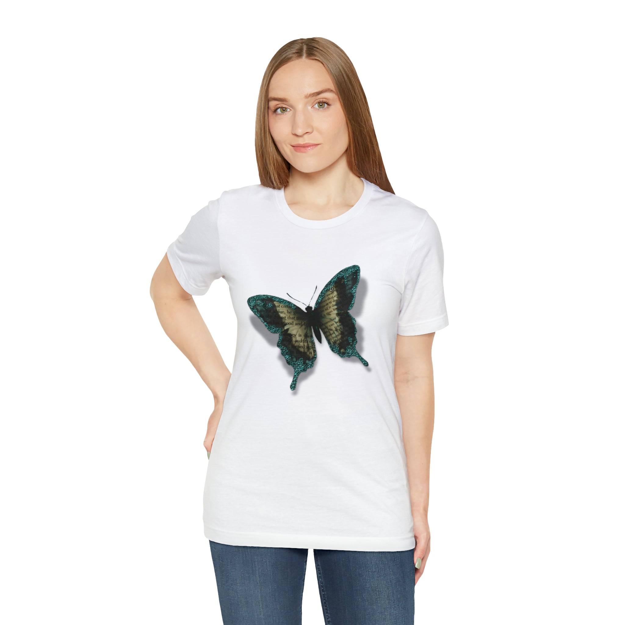 Unisex Jersey Short Sleeve Tee with Butterfly Print