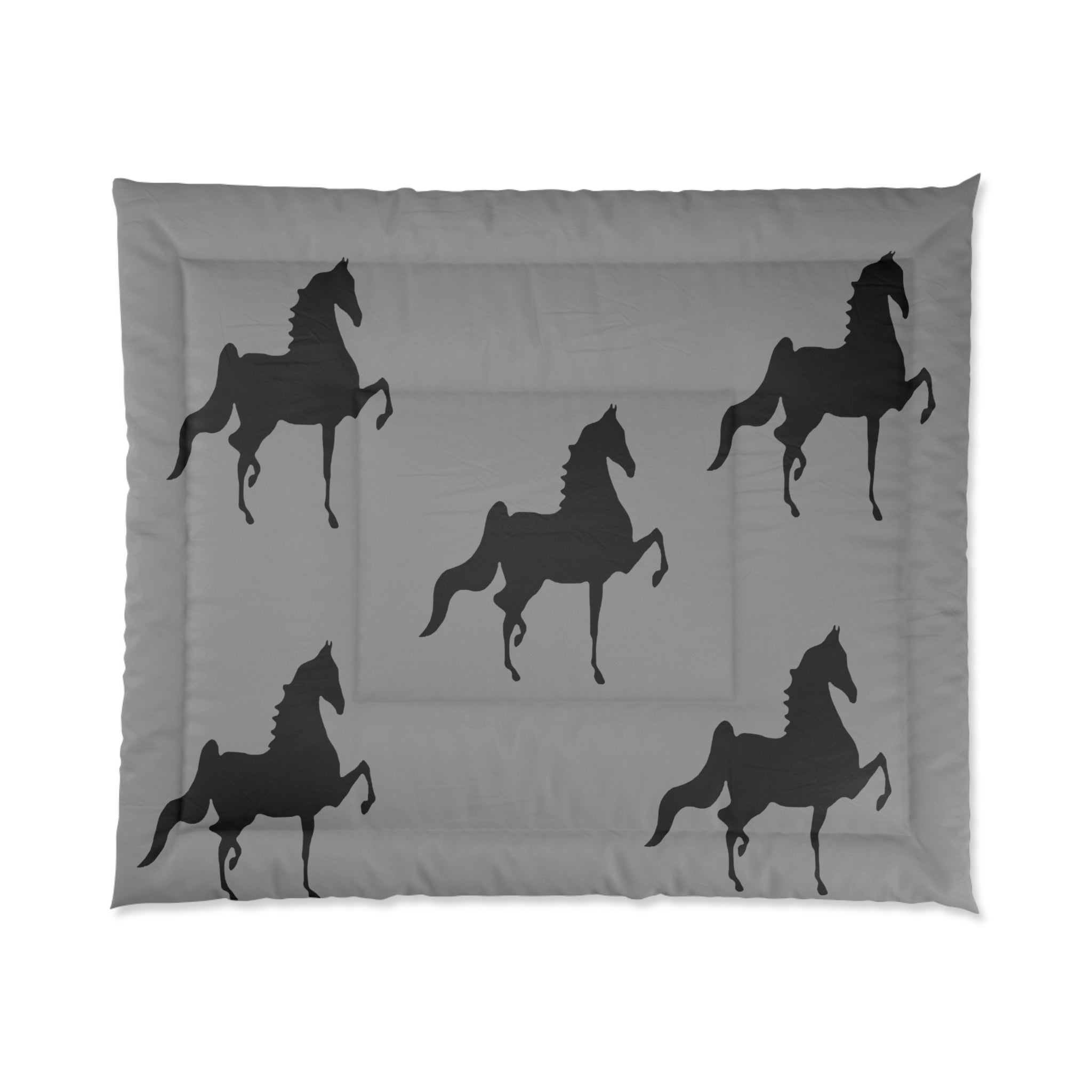 Comforter Grey with Saddlebred Print