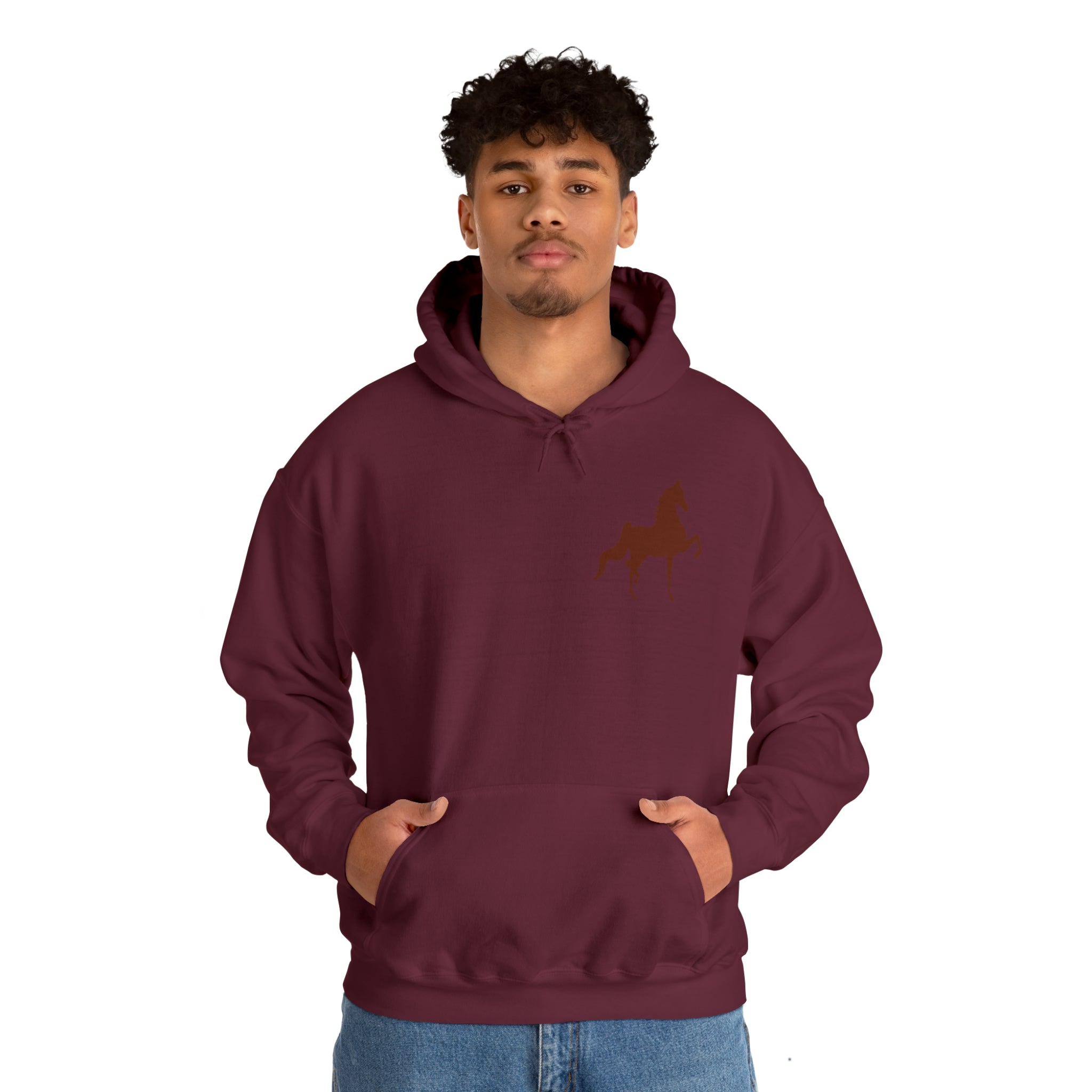 Unisex Heavy Blend™ Hooded Sweatshirt Front and Back Saddlebred Print