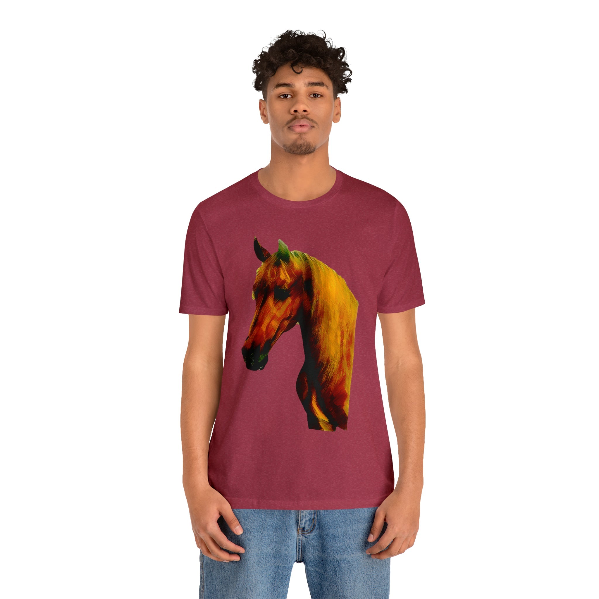 Unisex Jersey Short Sleeve Tee Horse Head Print