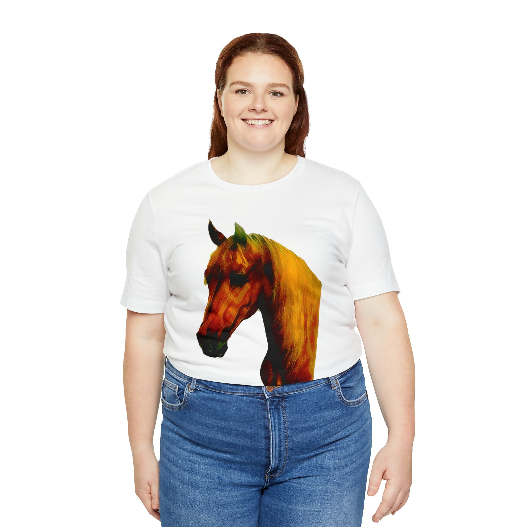 Unisex Jersey Short Sleeve Tee Horse Head Print