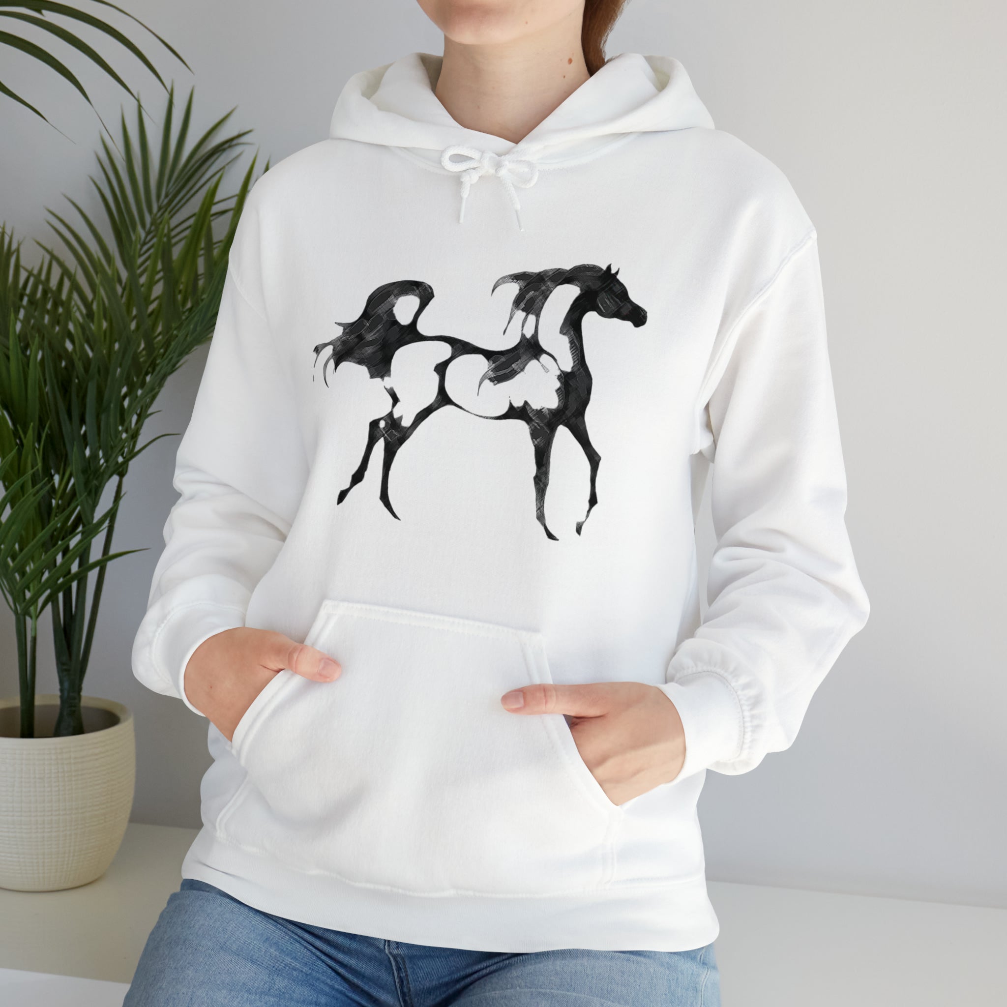 Unisex Heavy Blend™ Hooded Sweatshirt Arabian Horse front Print