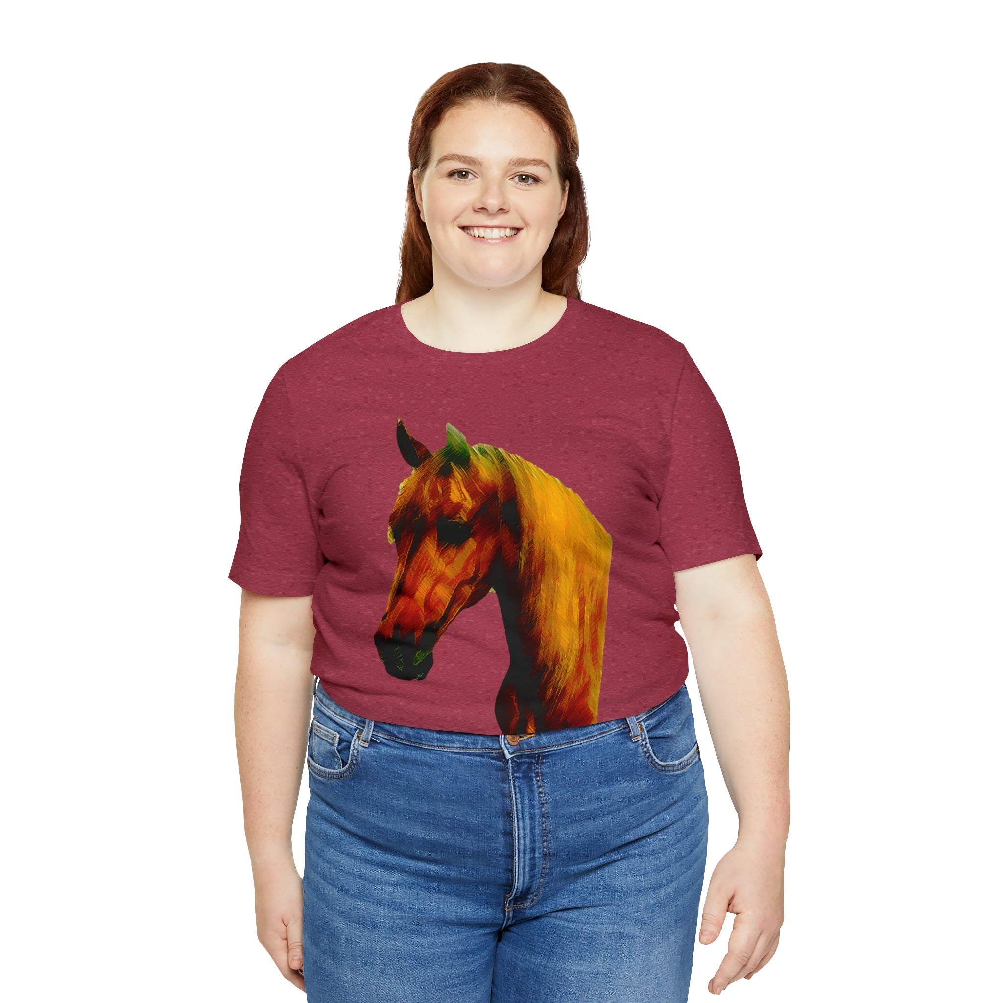 Unisex Jersey Short Sleeve Tee Horse Head Print