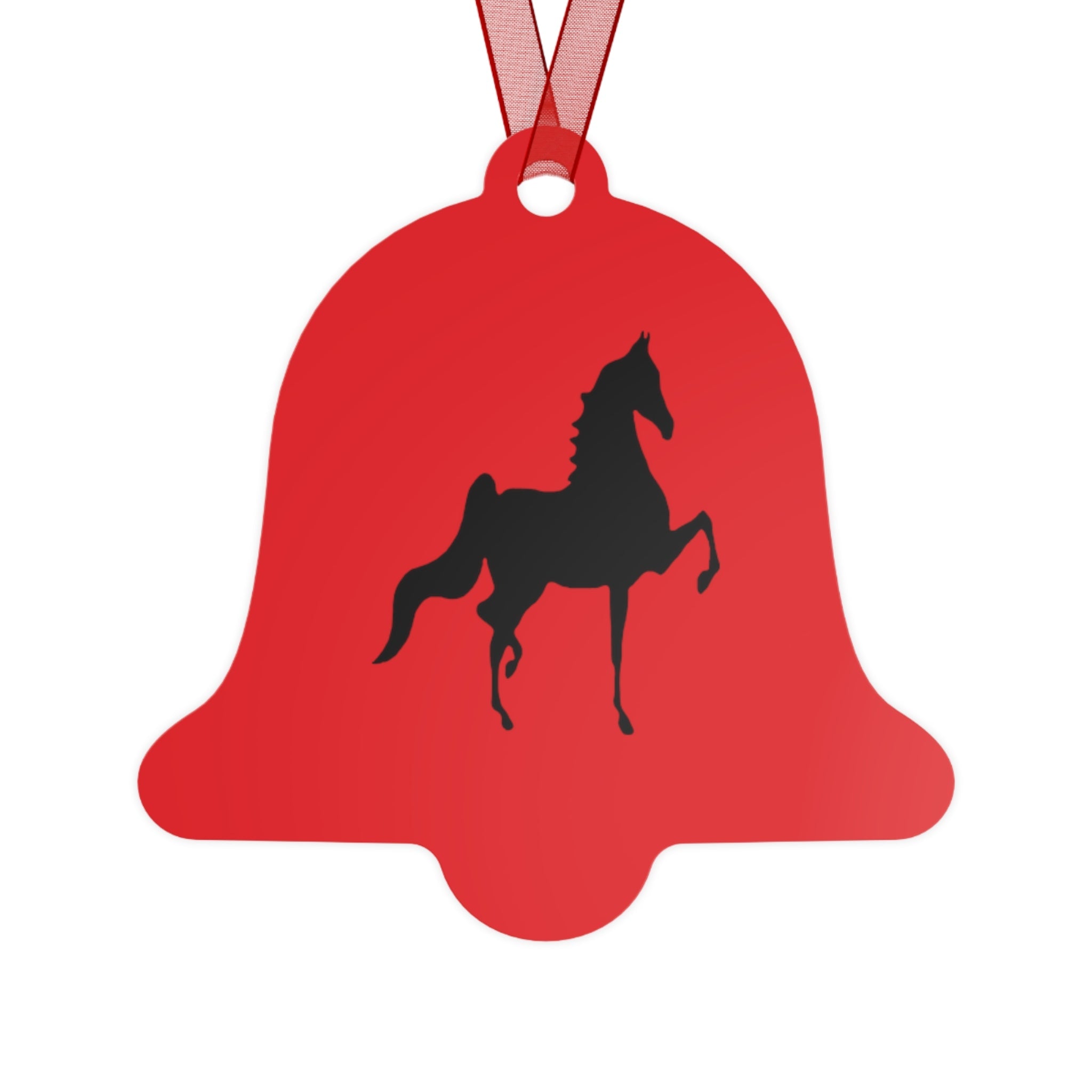 Metal Ornaments Red with Saddlebred Print