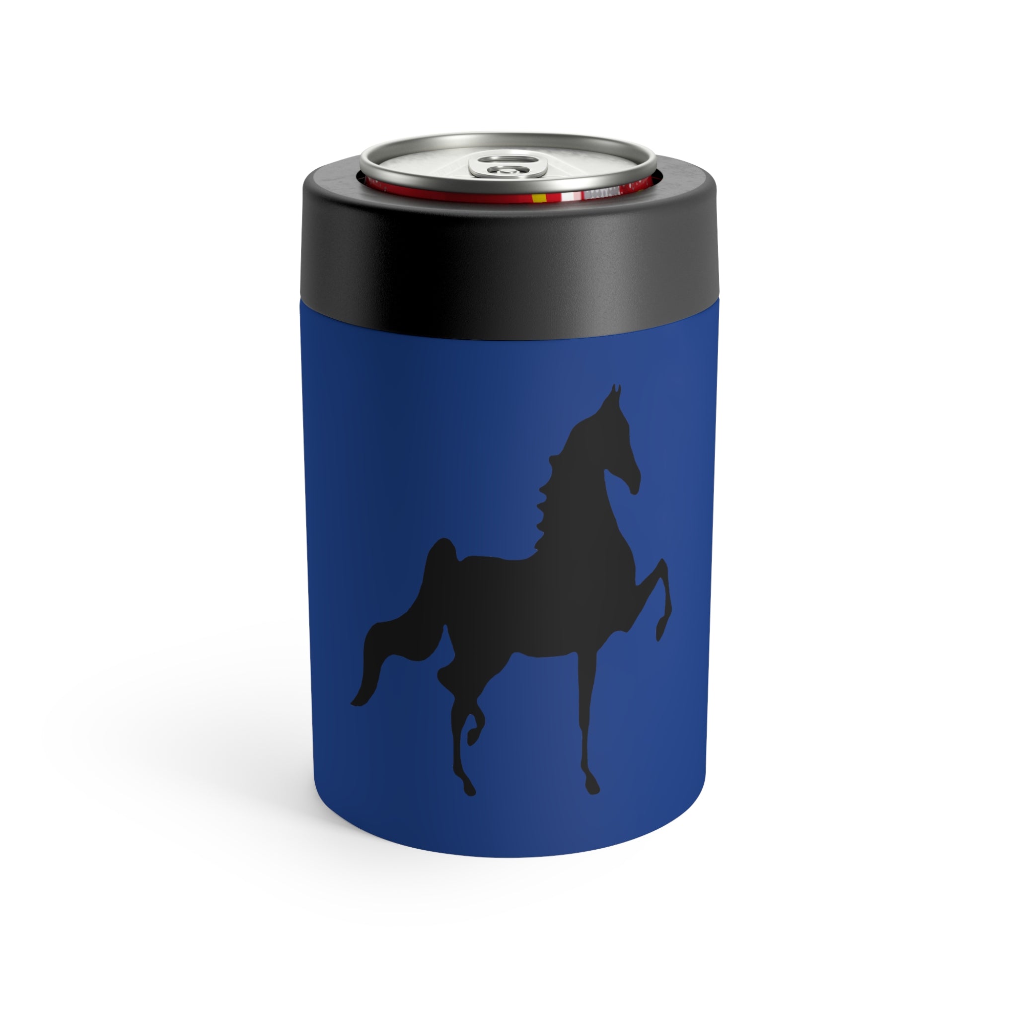 Can Holder Blue with Saddlebred Print