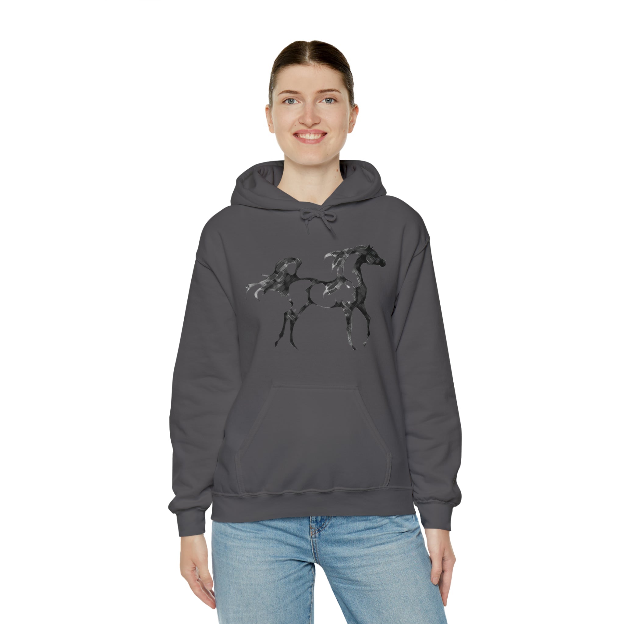 Unisex Heavy Blend™ Hooded Sweatshirt Arabian Horse front Print