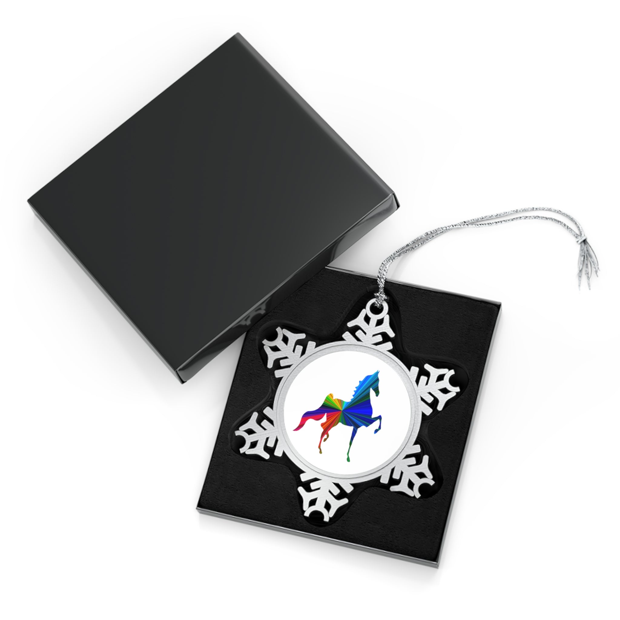 Saddlebred Pewter Snowflake Ornament - AdeleEmbroidery