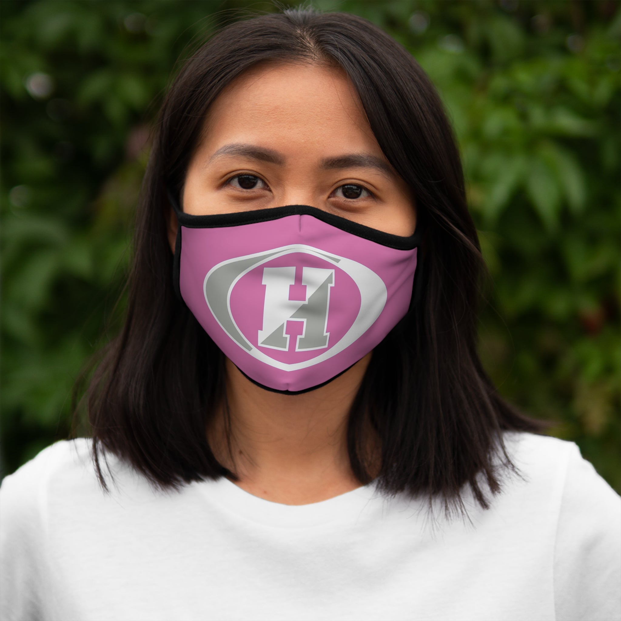 Haskell Fitted Polyester Face Mask Pink