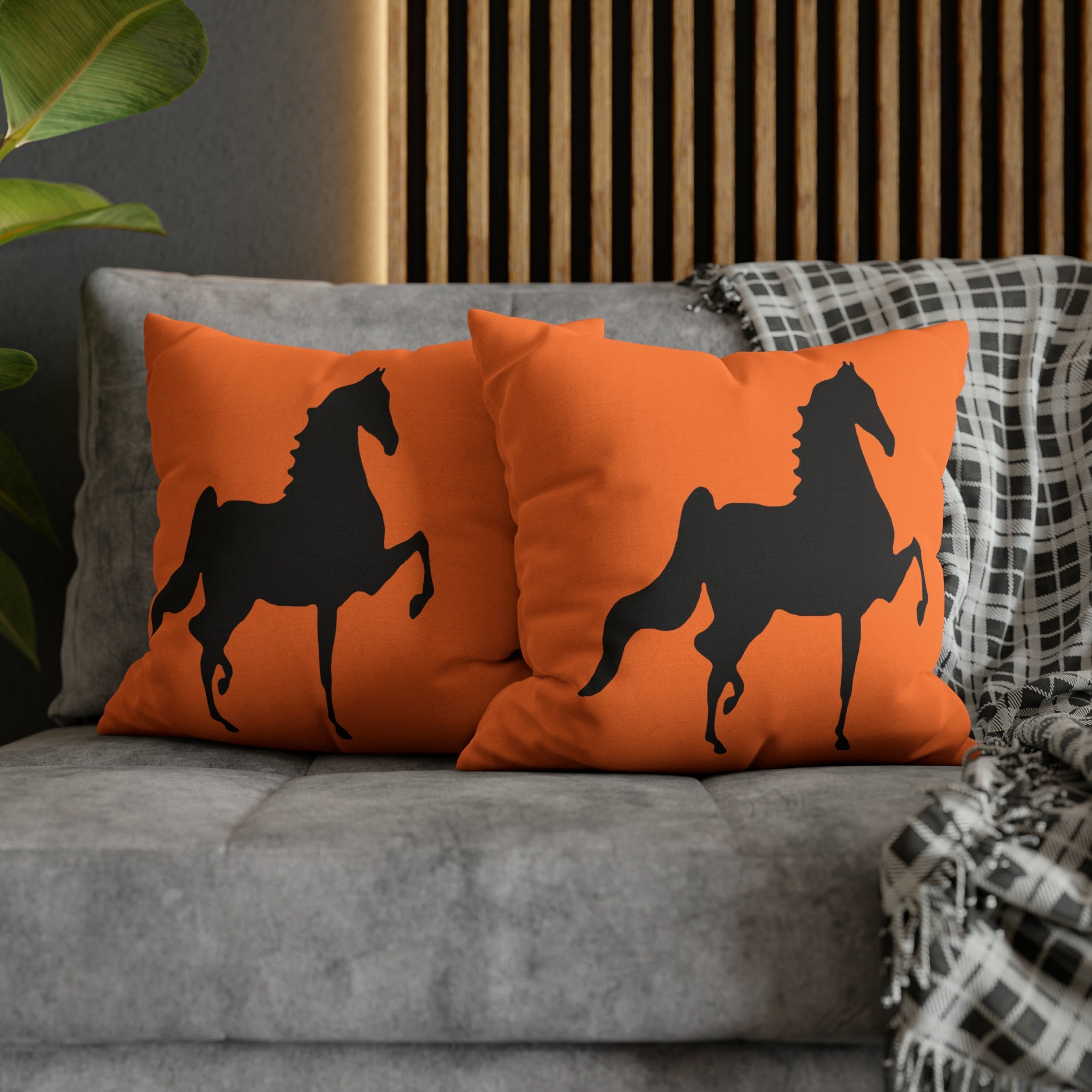 Saddlebred Print Spun Polyester Square Pillow Case