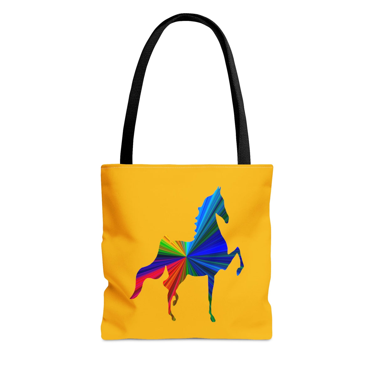 Saddlebred Multi Color Print Yellow Tote Bag - AdeleEmbroidery