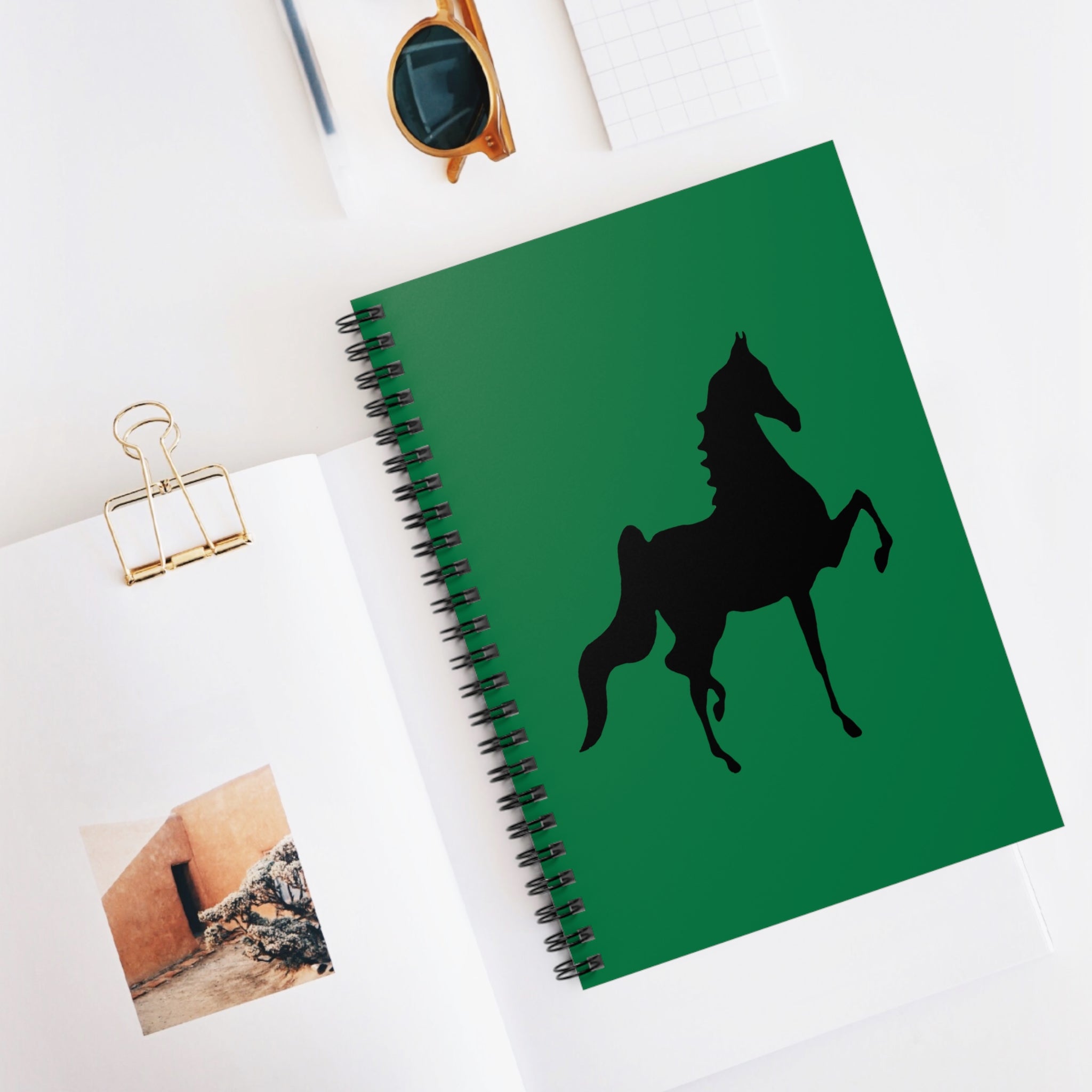 Spiral Notebook - Ruled Line Saddlebred Print