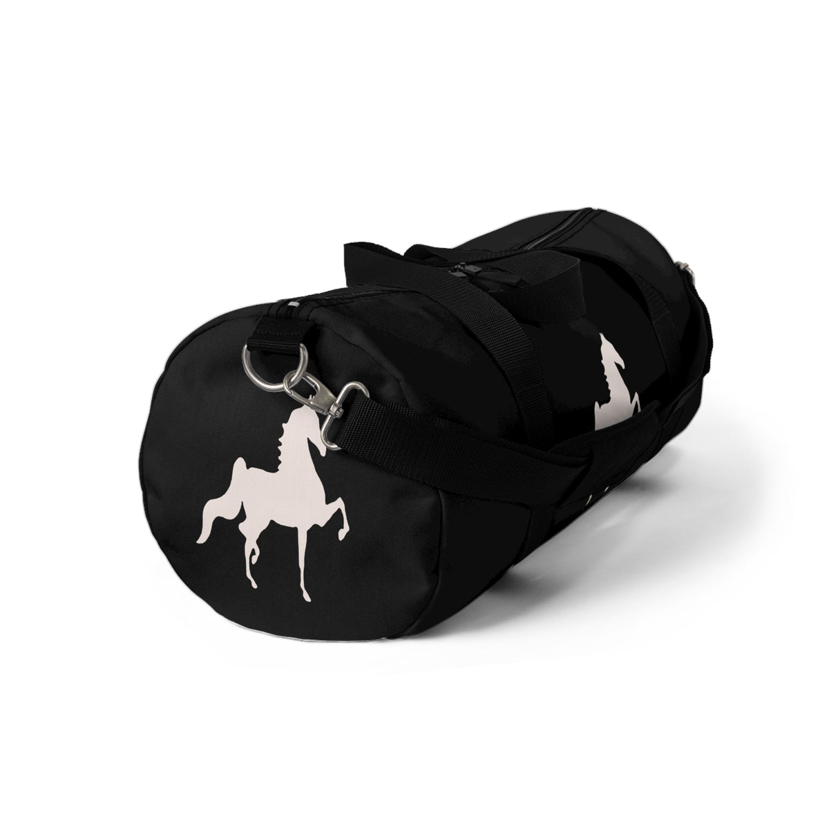 Saddlebred Print Black Duffel Bag - AdeleEmbroidery