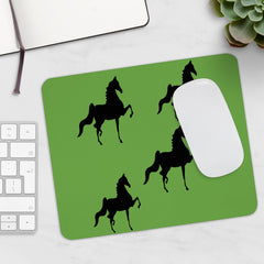 Mousepad Green with Black Saddlebred Print - AdeleEmbroidery