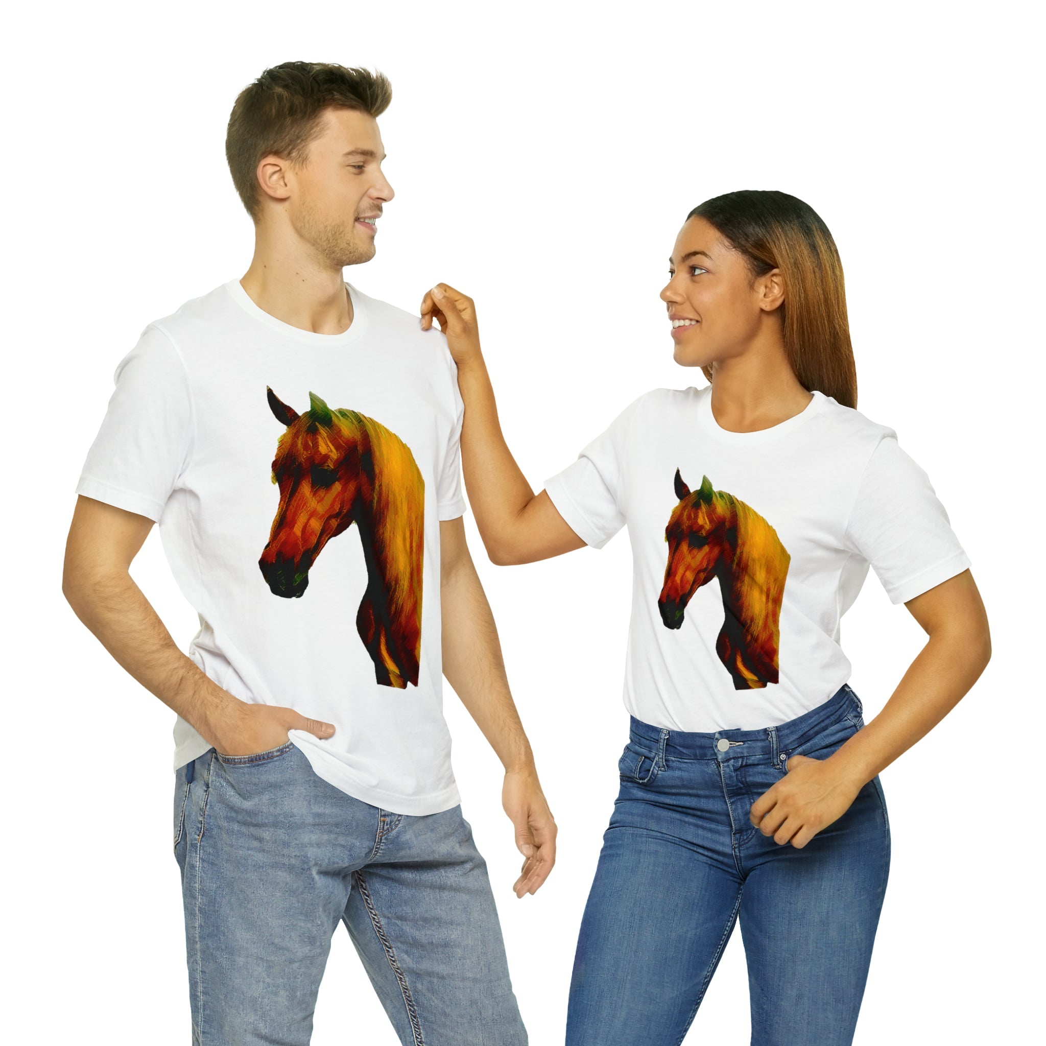 Unisex Jersey Short Sleeve Tee Horse Head Print