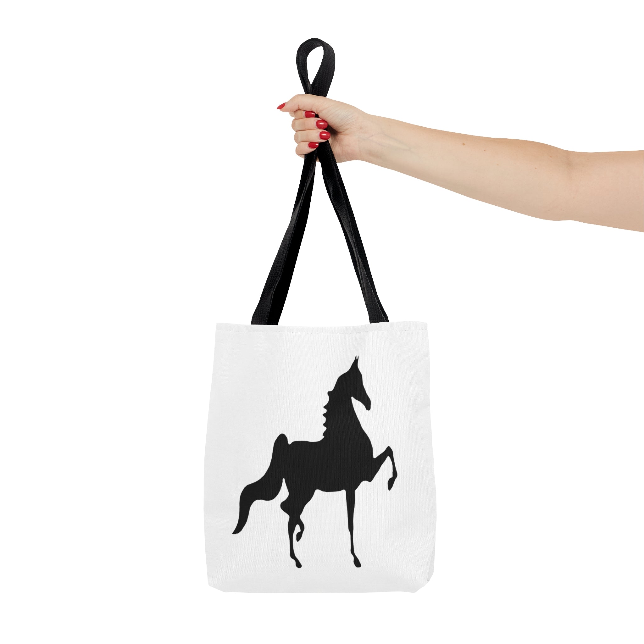 Saddlebred Print Tote Bag- White