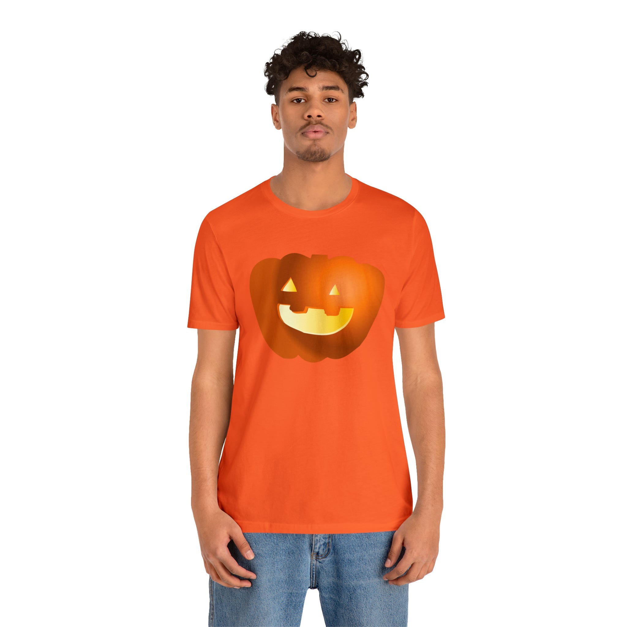 Unisex Jersey Short Sleeve Tee with Pumpkin Print