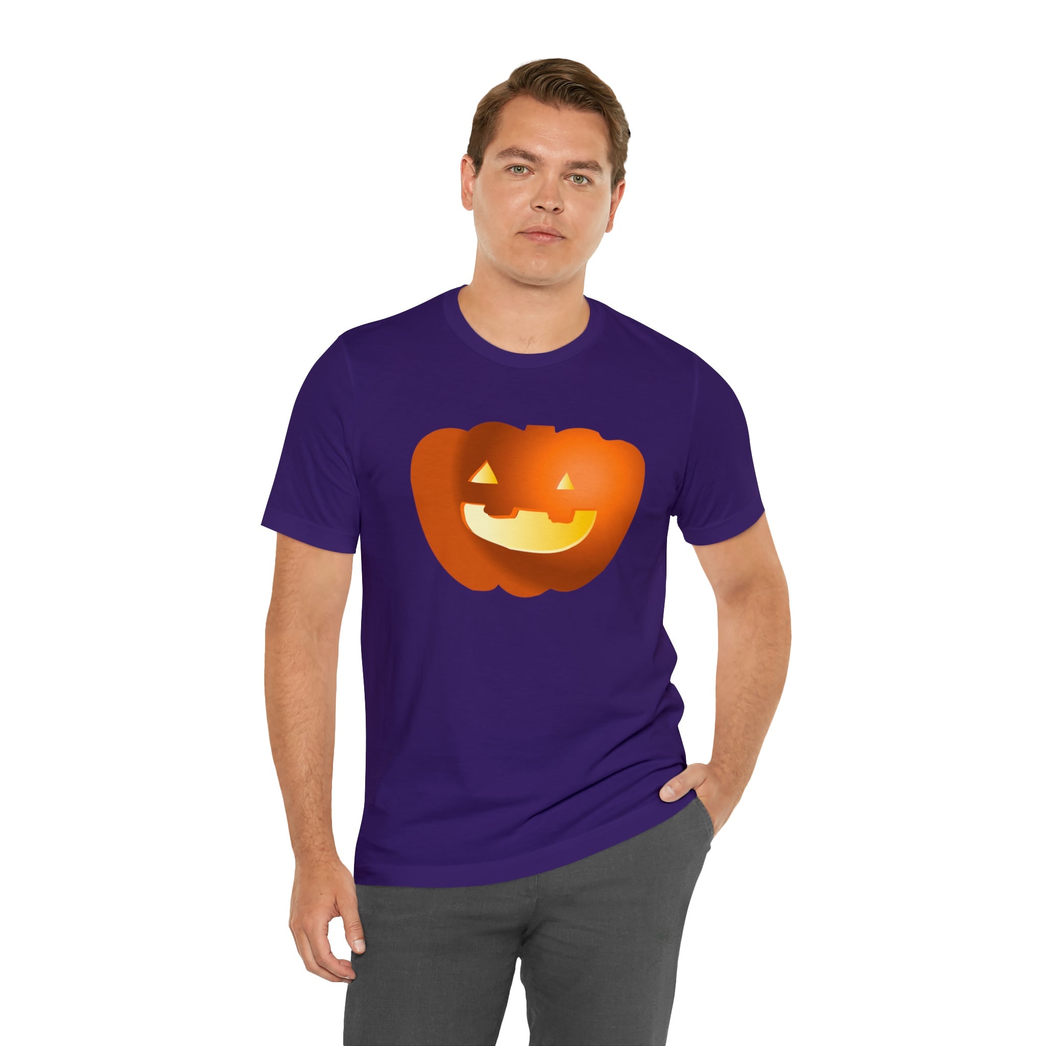 Unisex Jersey Short Sleeve Tee with Pumpkin Print