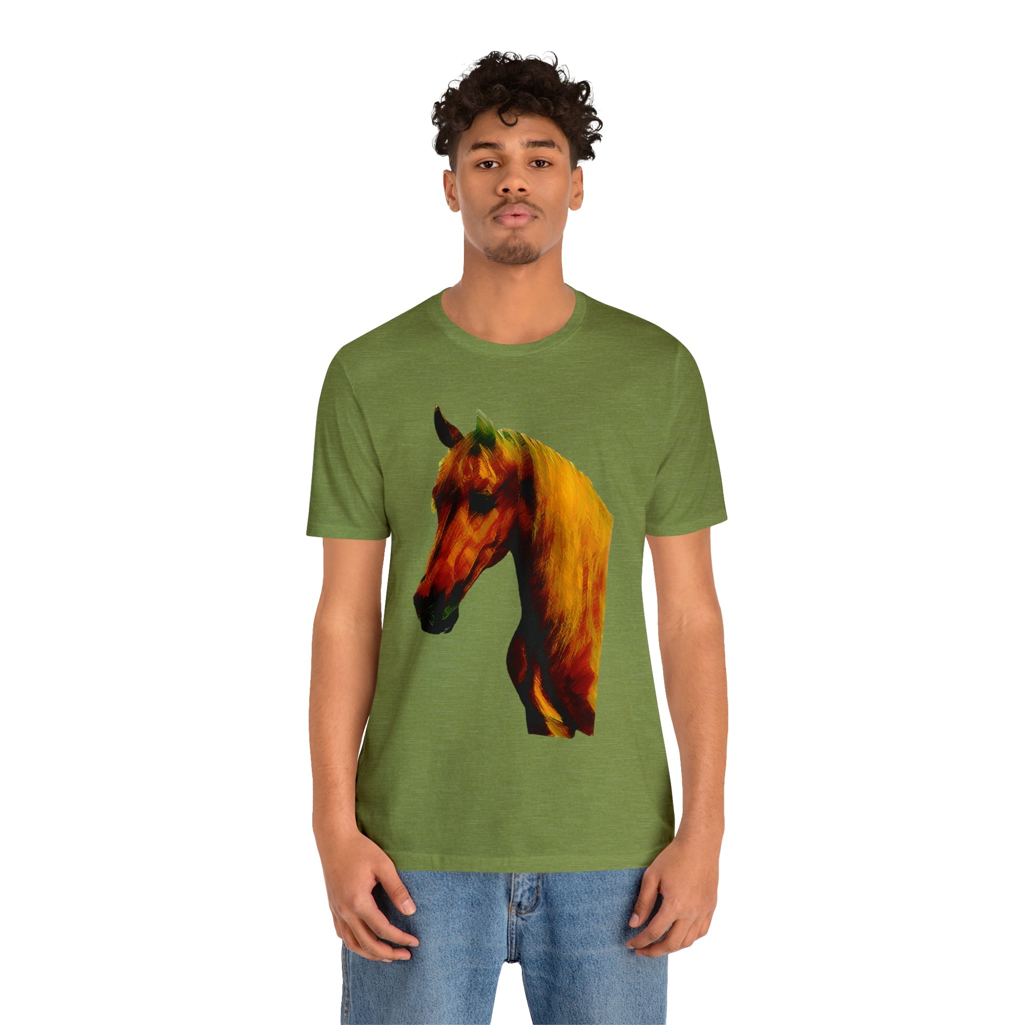 Unisex Jersey Short Sleeve Tee Horse Head Print