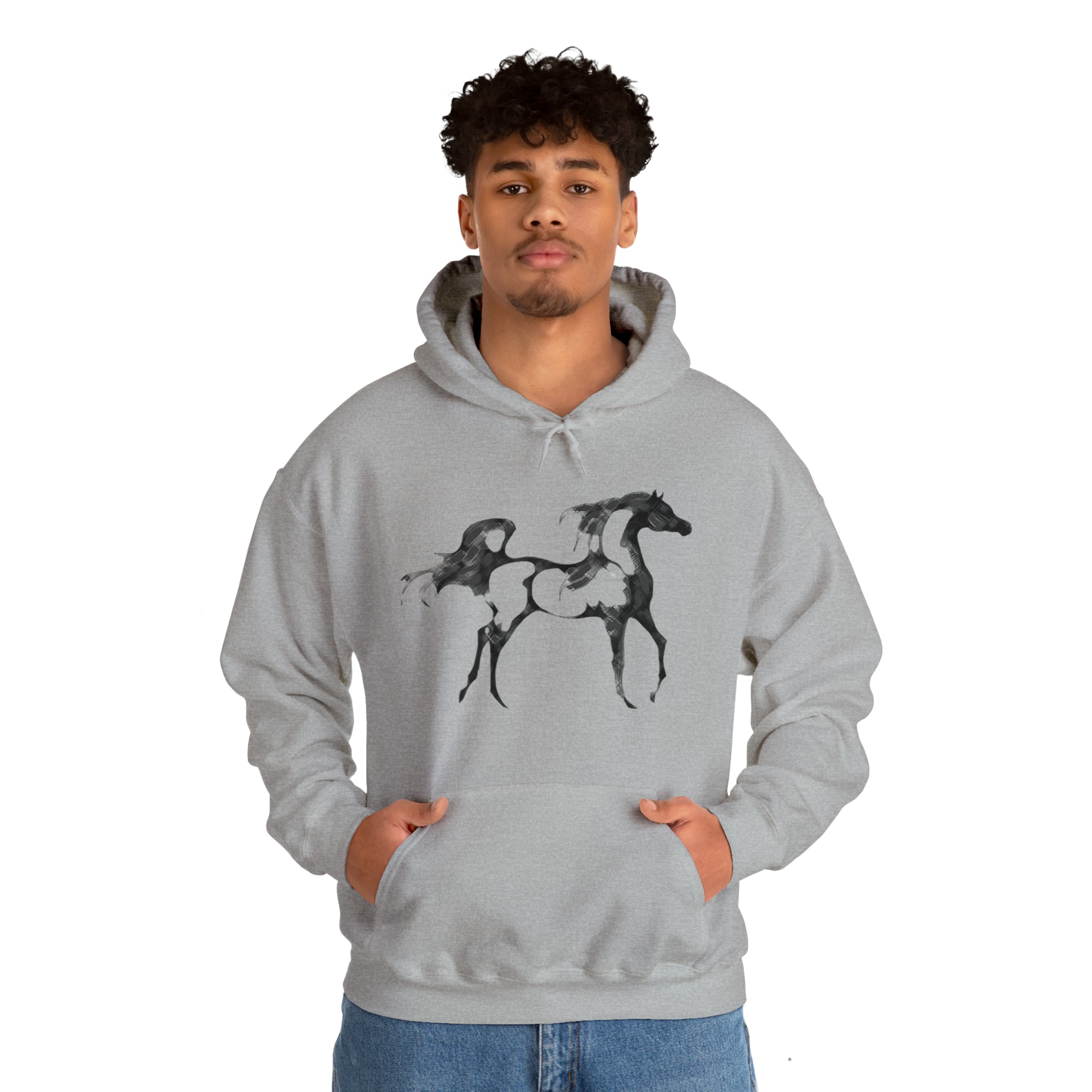 Unisex Heavy Blend™ Hooded Sweatshirt Arabian Horse front Print