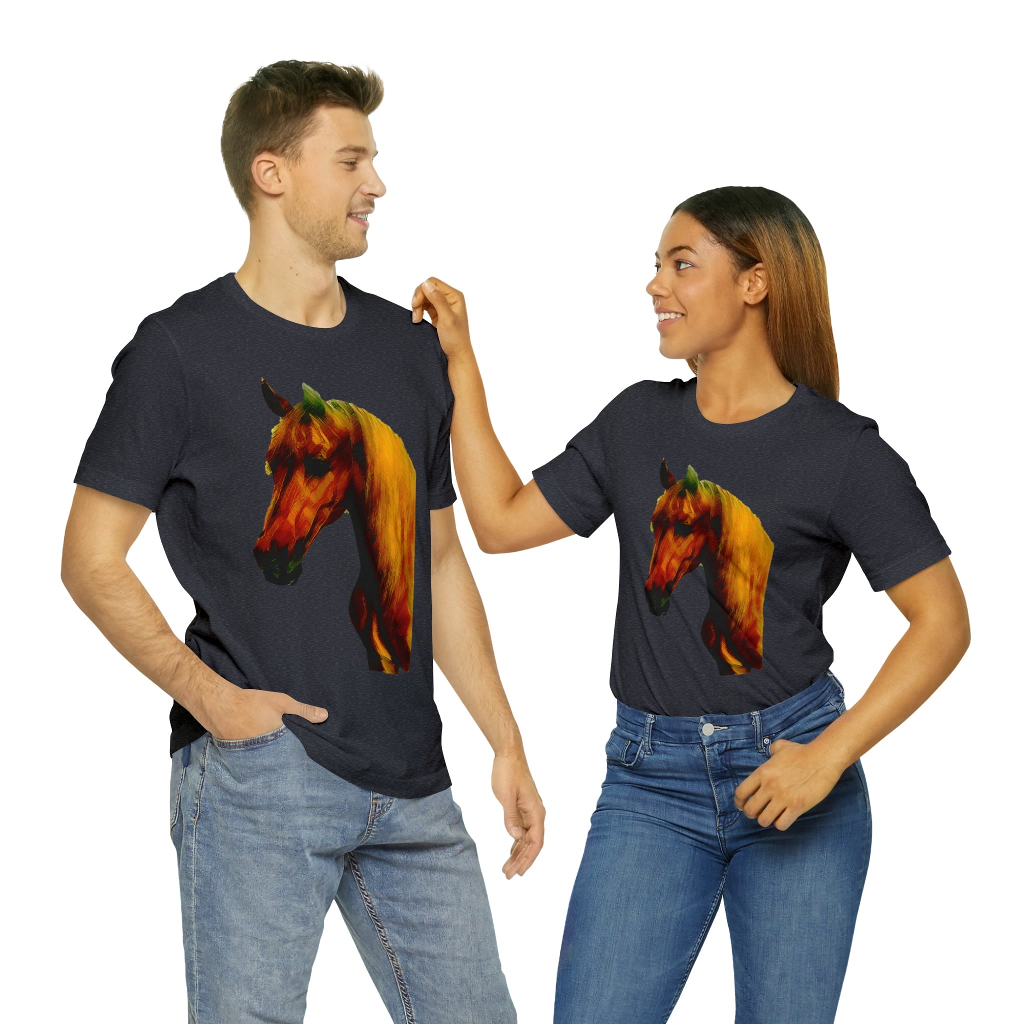 Unisex Jersey Short Sleeve Tee Horse Head Print