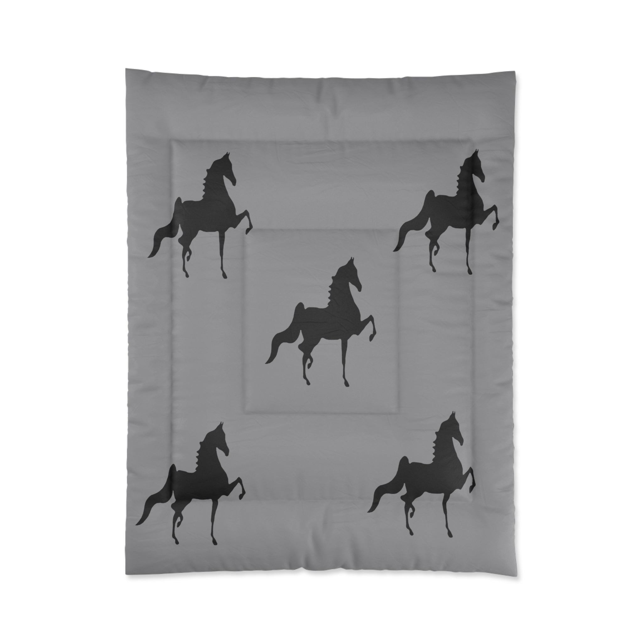 Comforter Grey with Saddlebred Print