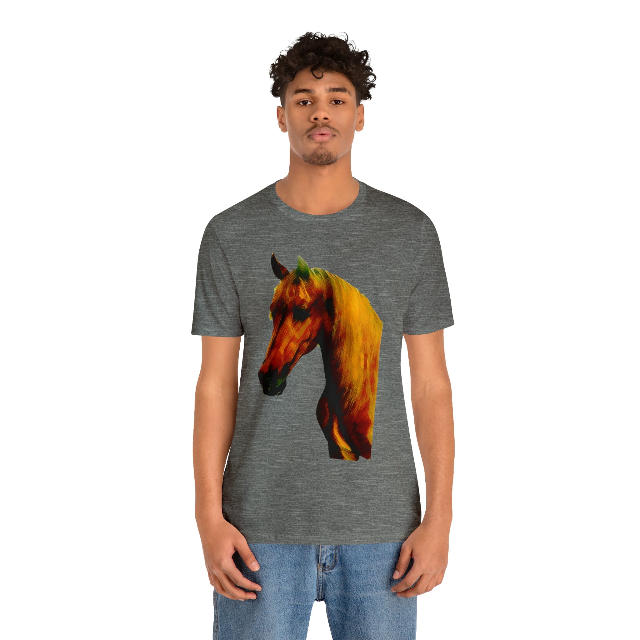 Unisex Jersey Short Sleeve Tee Horse Head Print