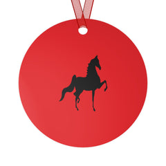 Metal Ornaments Red with Saddlebred Print