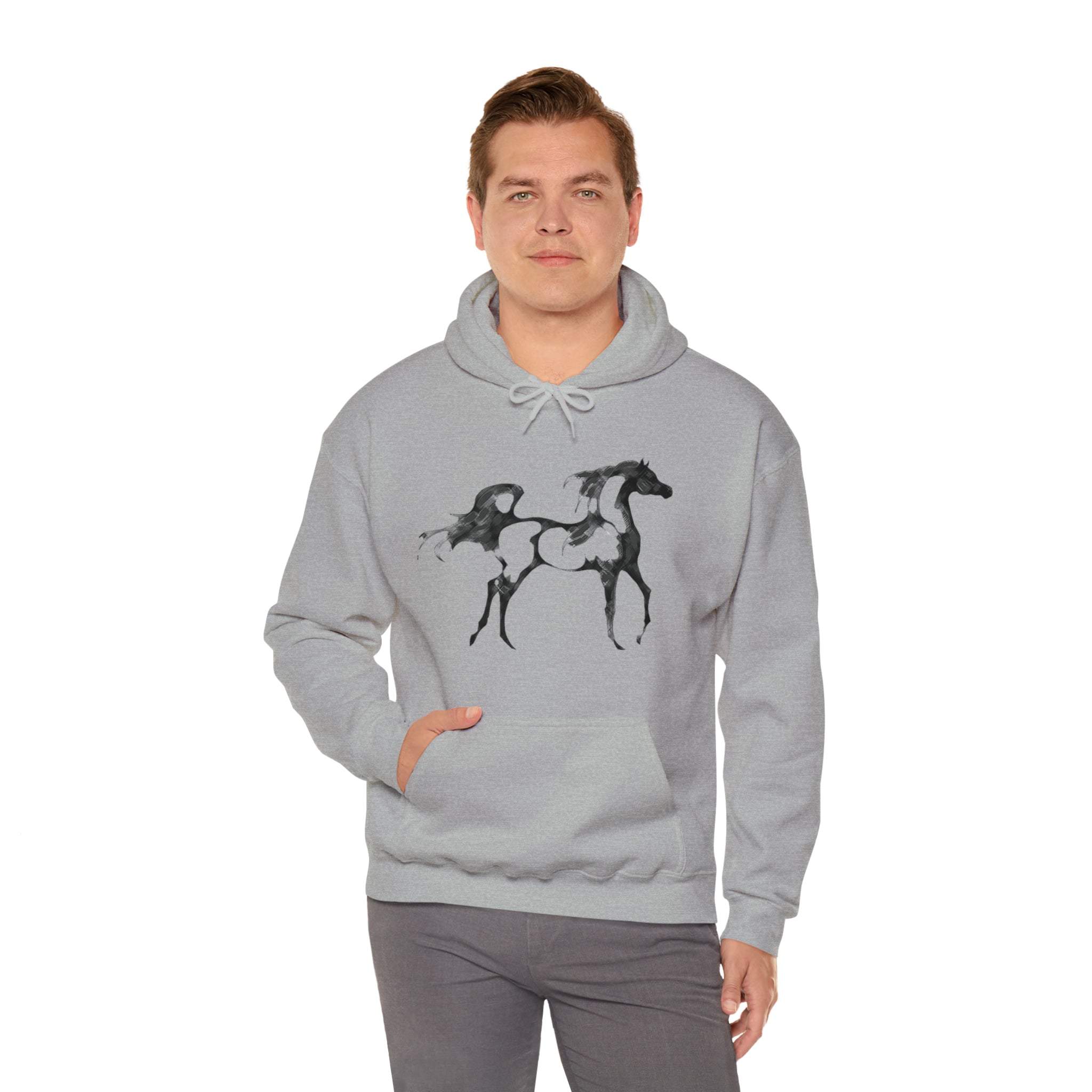 Unisex Heavy Blend™ Hooded Sweatshirt Arabian Horse front Print