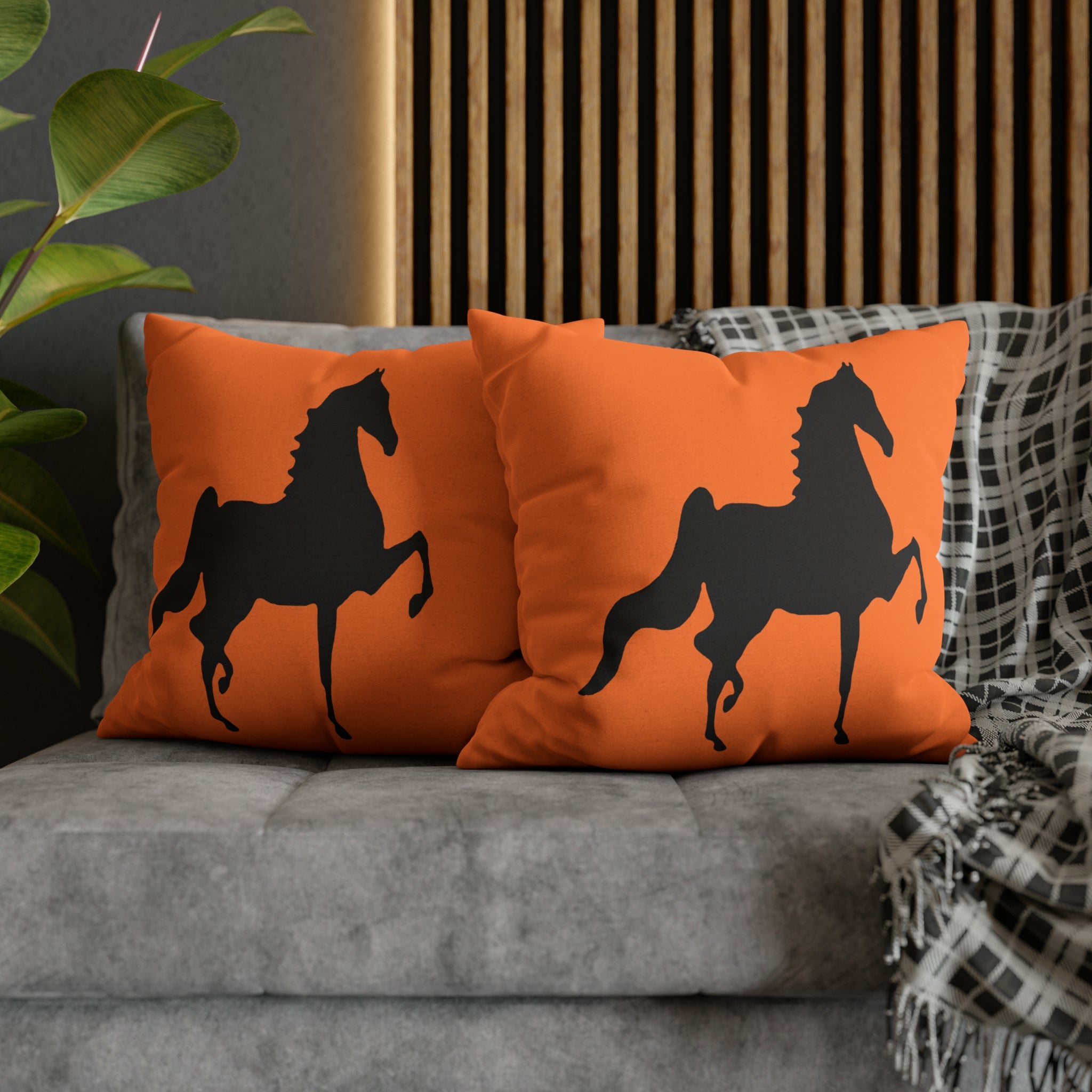 Saddlebred Print Spun Polyester Square Pillow Case