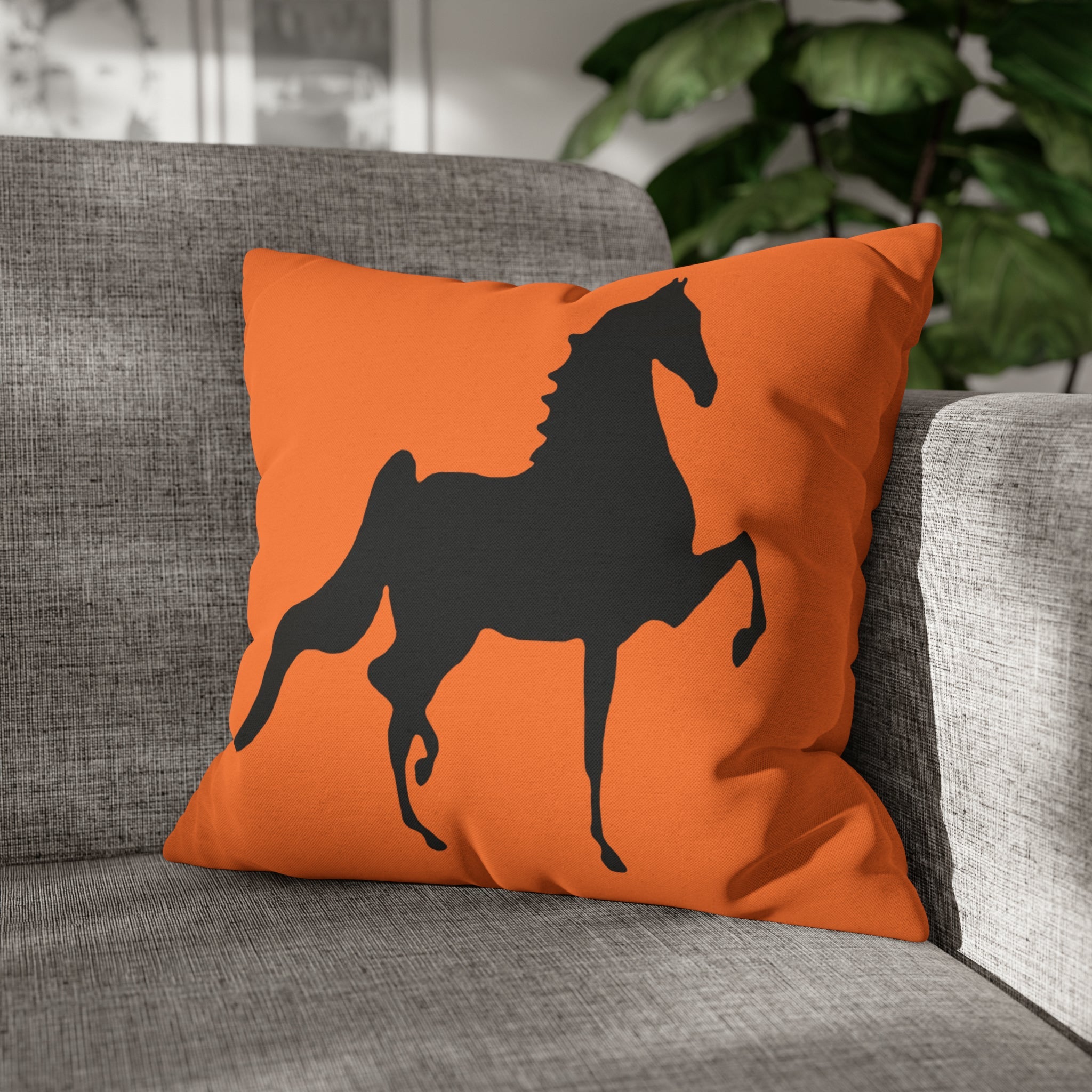 Saddlebred Print Spun Polyester Square Pillow Case