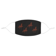 Fabric Face Mask Black with Brown Saddlebred Print