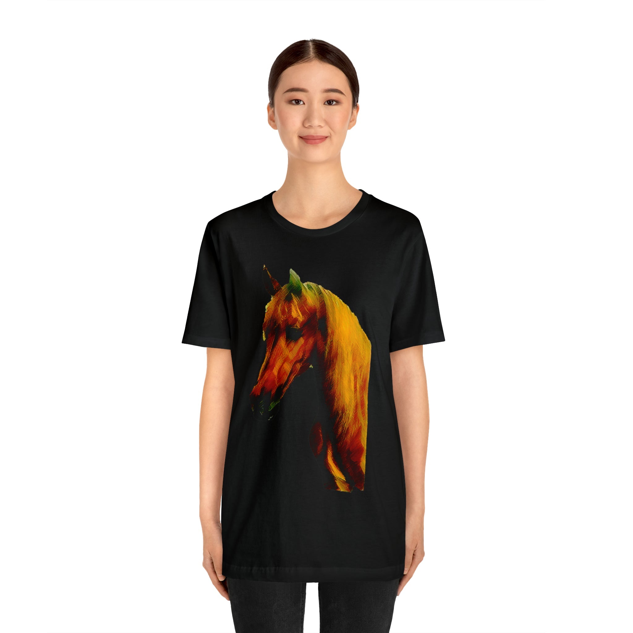 Unisex Jersey Short Sleeve Tee Horse Head Print