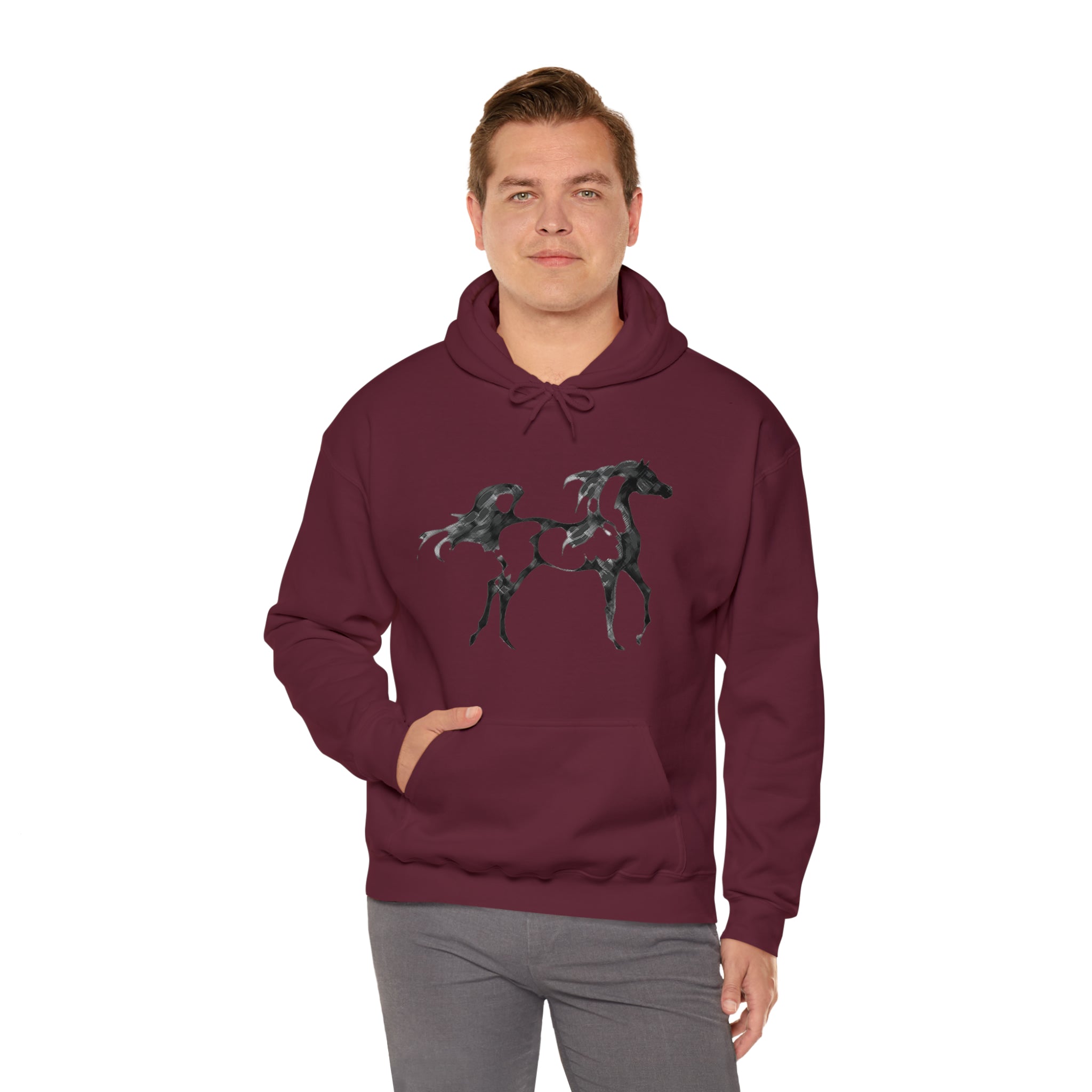 Unisex Heavy Blend™ Hooded Sweatshirt Arabian Horse front Print