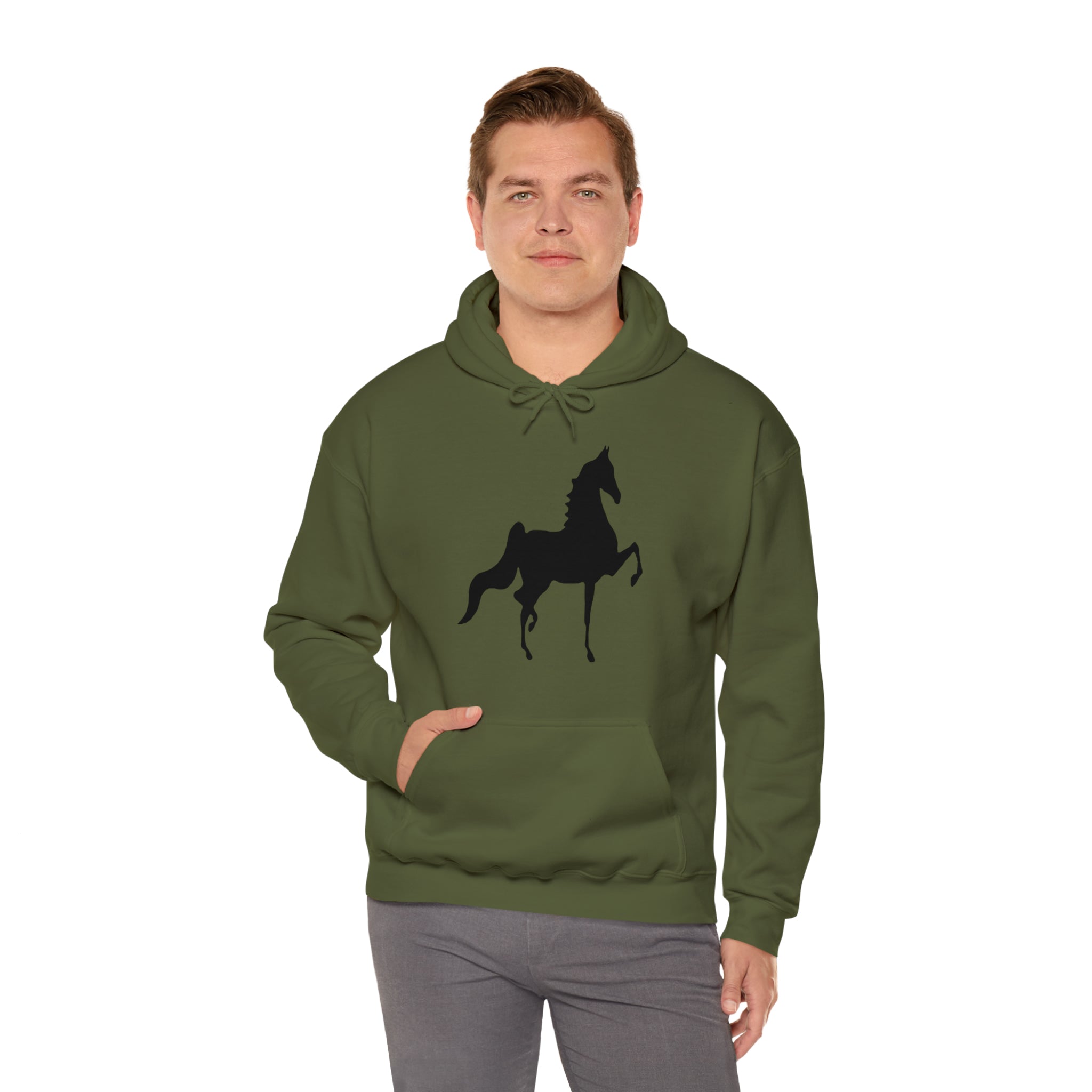 Unisex Heavy Blend™ Hooded Sweatshirt Front Print Saddlebred