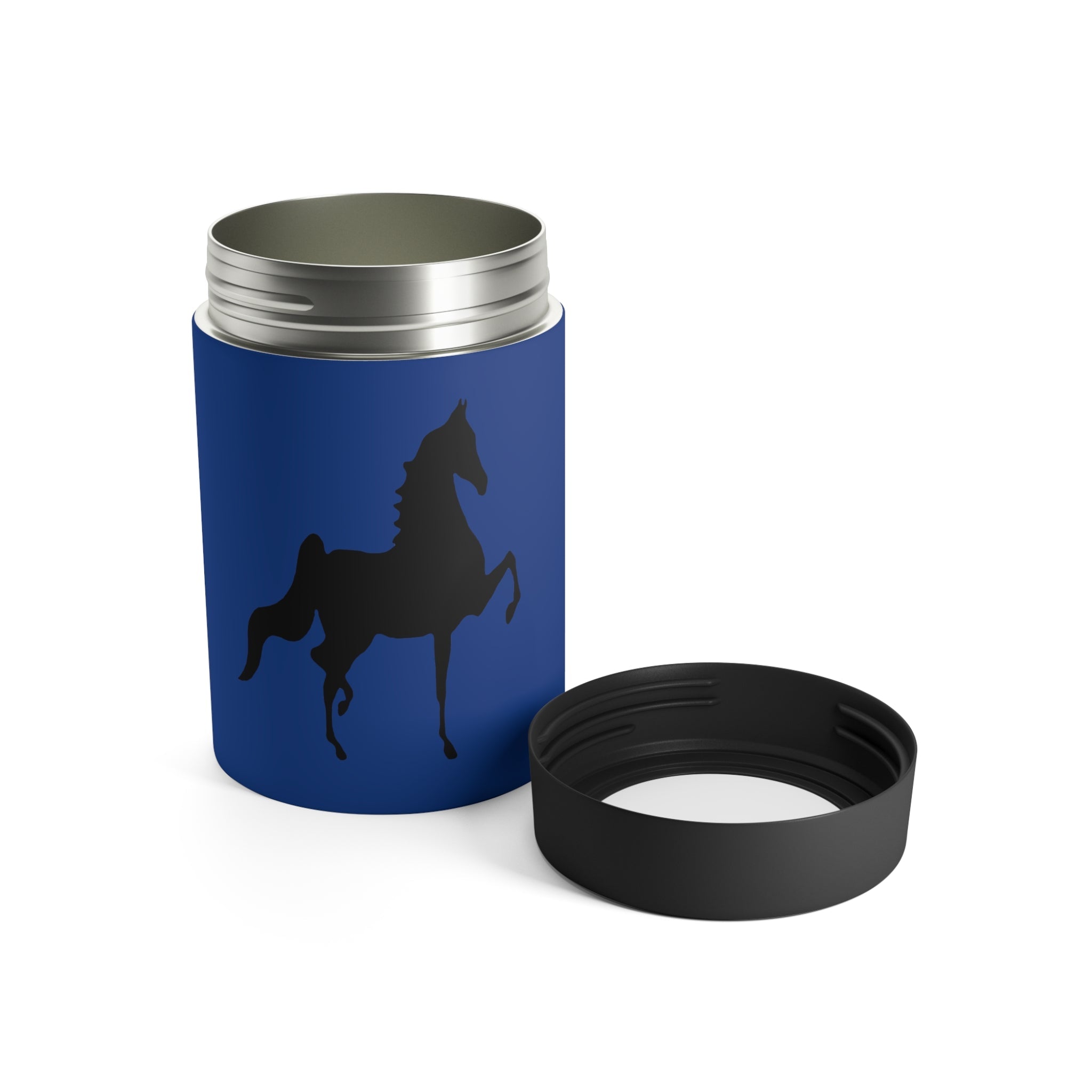 Can Holder Blue with Saddlebred Print