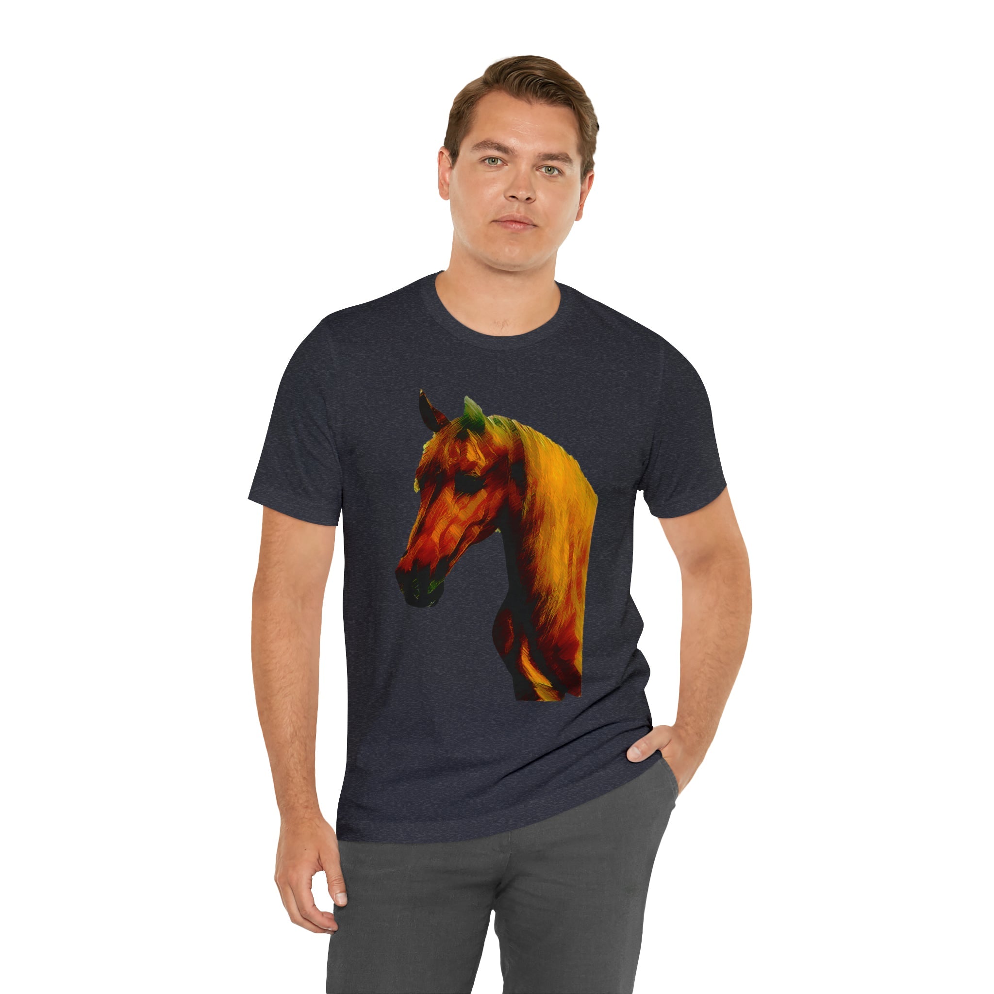 Unisex Jersey Short Sleeve Tee Horse Head Print