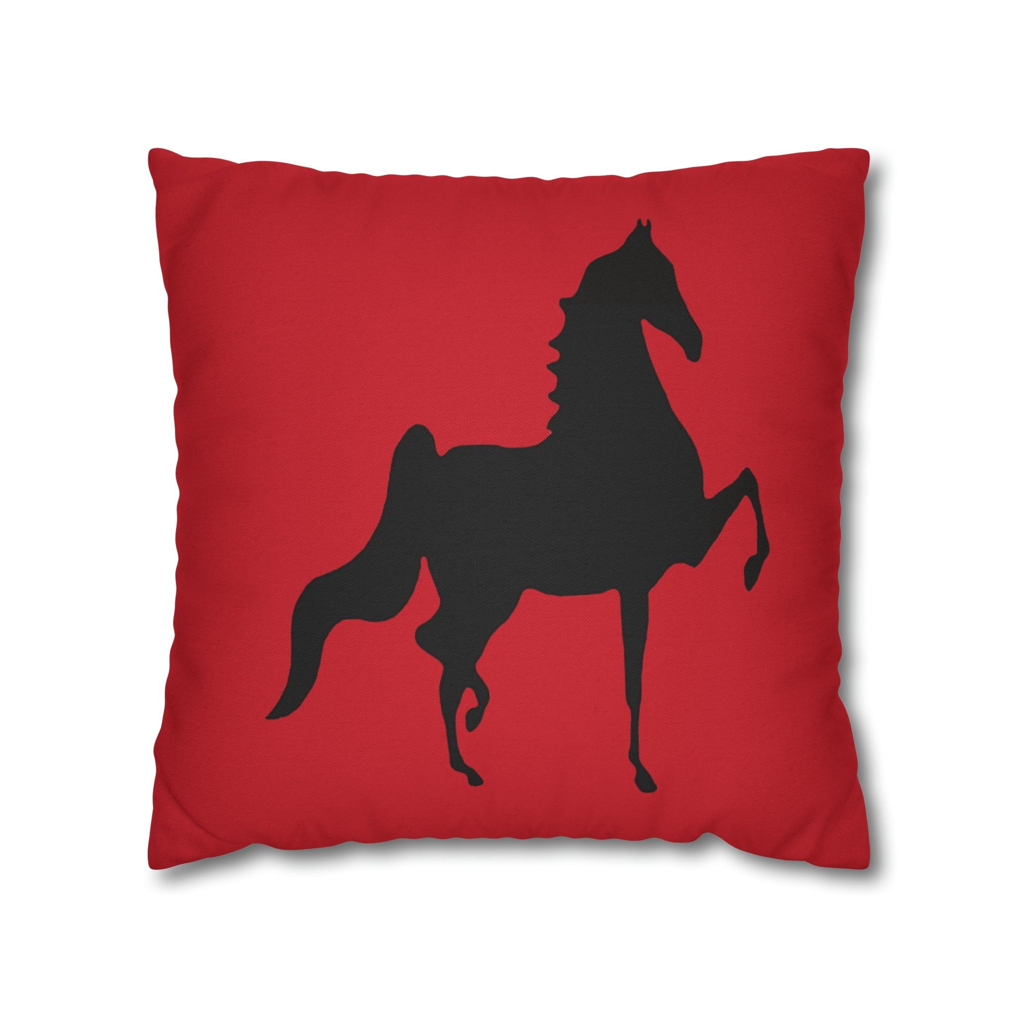 Saddlebred Print Spun Polyester Square Pillow Case RED - AdeleEmbroidery