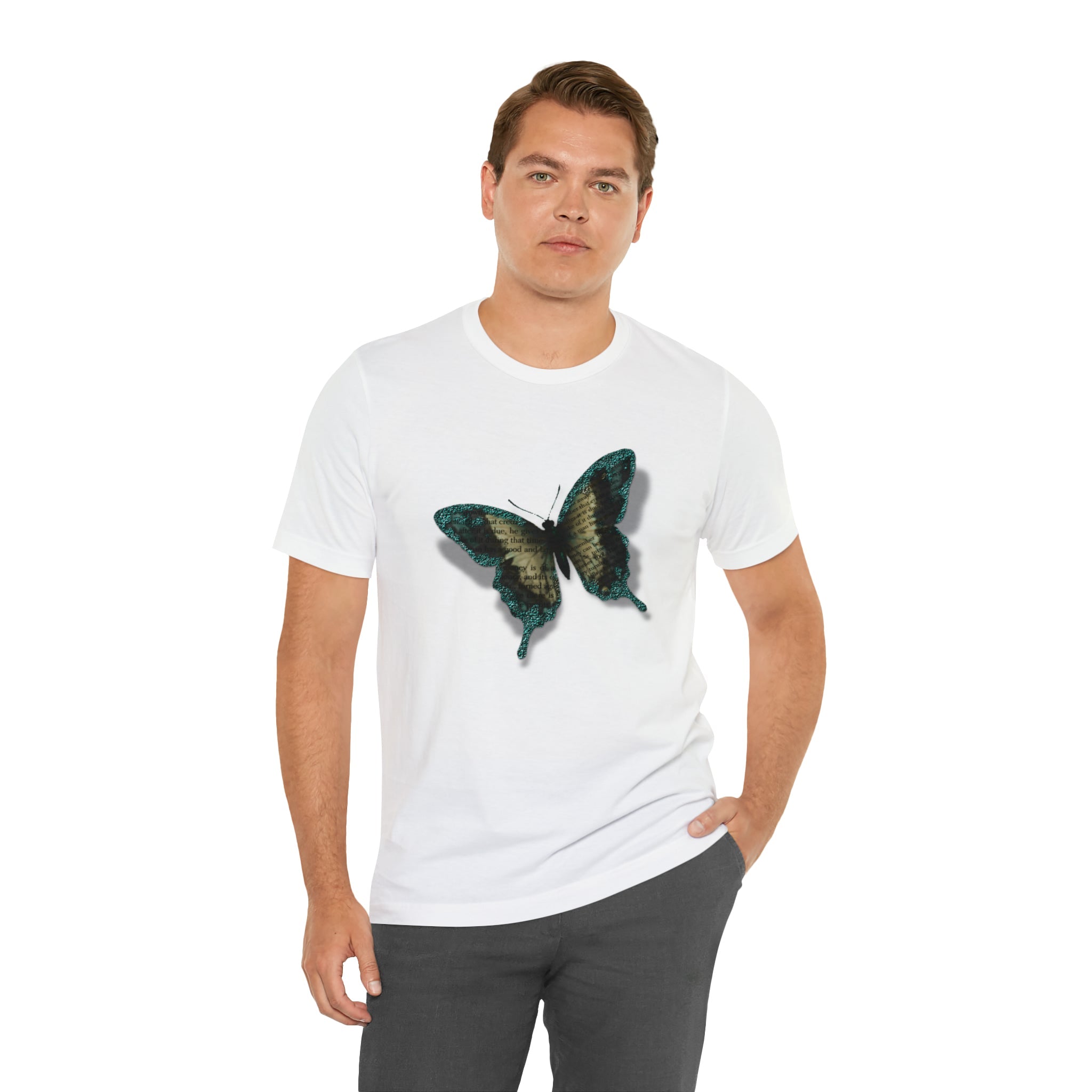 Unisex Jersey Short Sleeve Tee with Butterfly Print