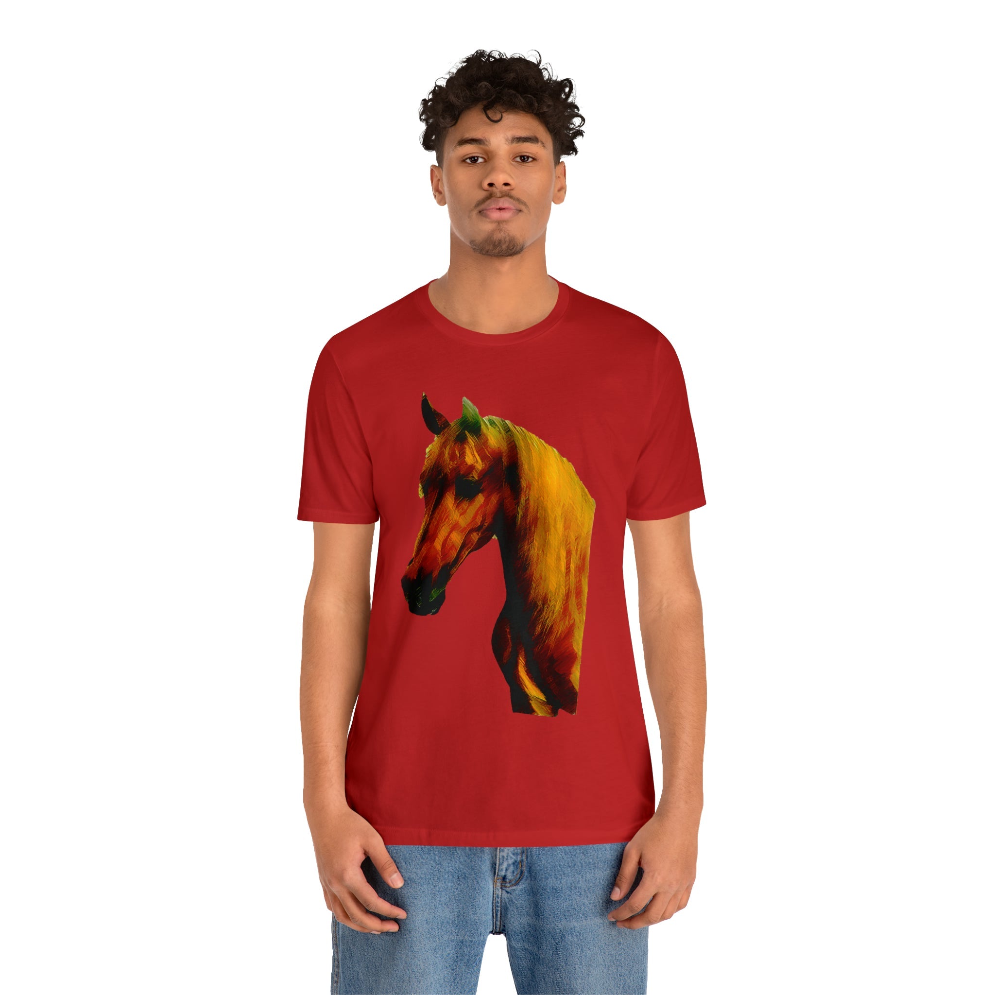 Unisex Jersey Short Sleeve Tee Horse Head Print