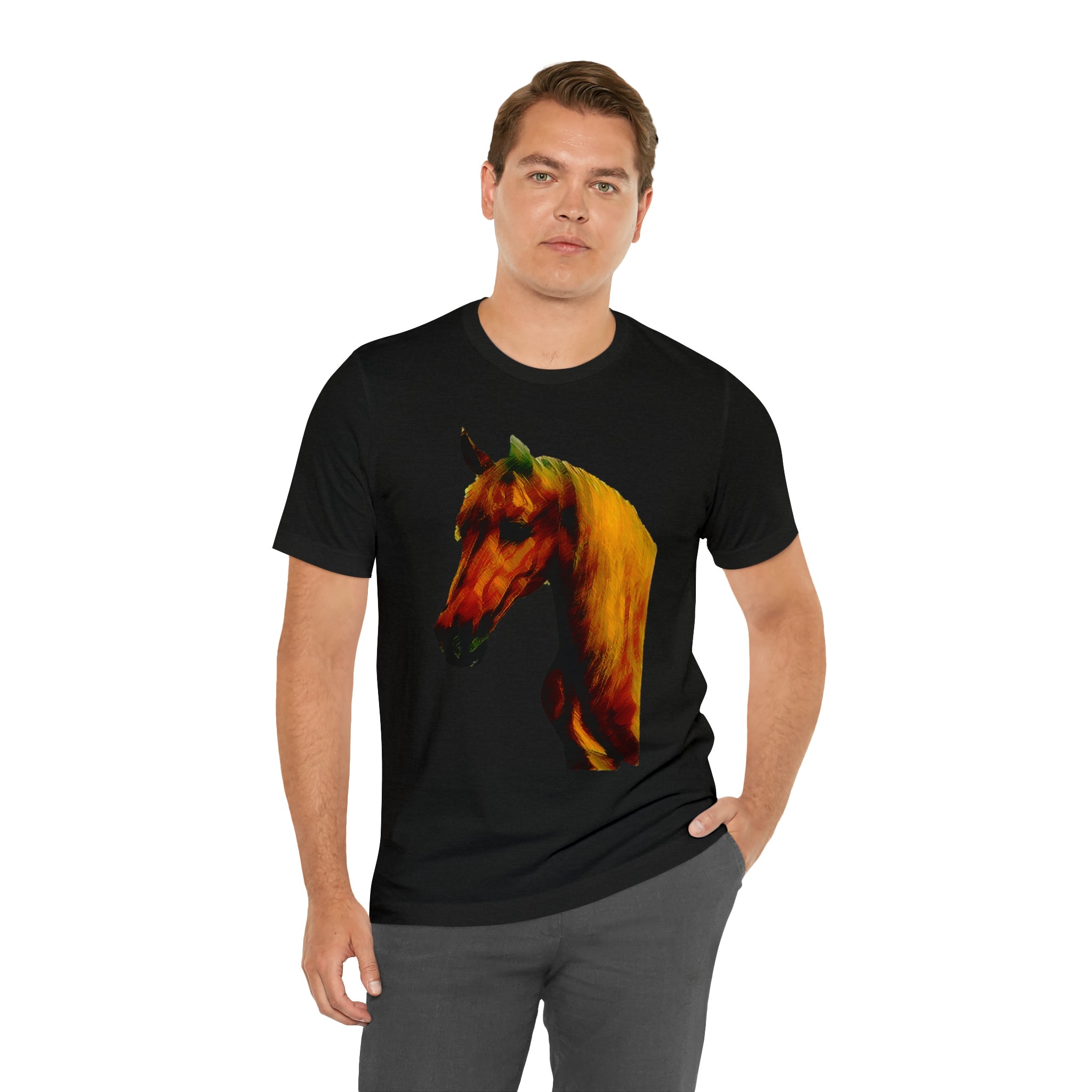 Unisex Jersey Short Sleeve Tee Horse Head Print