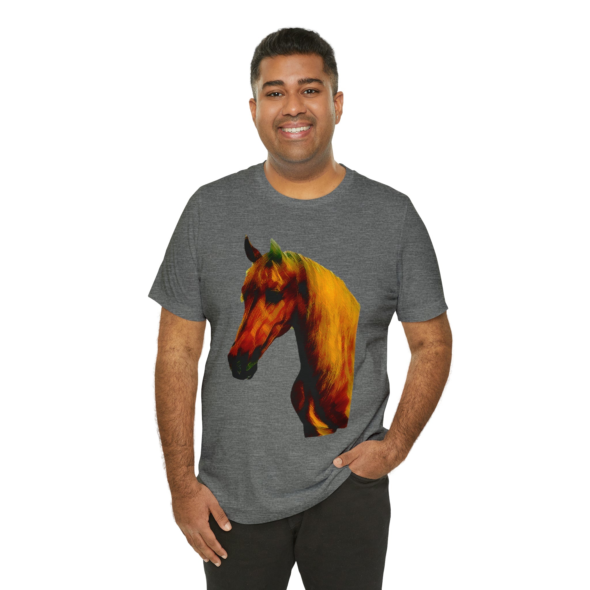 Unisex Jersey Short Sleeve Tee Horse Head Print