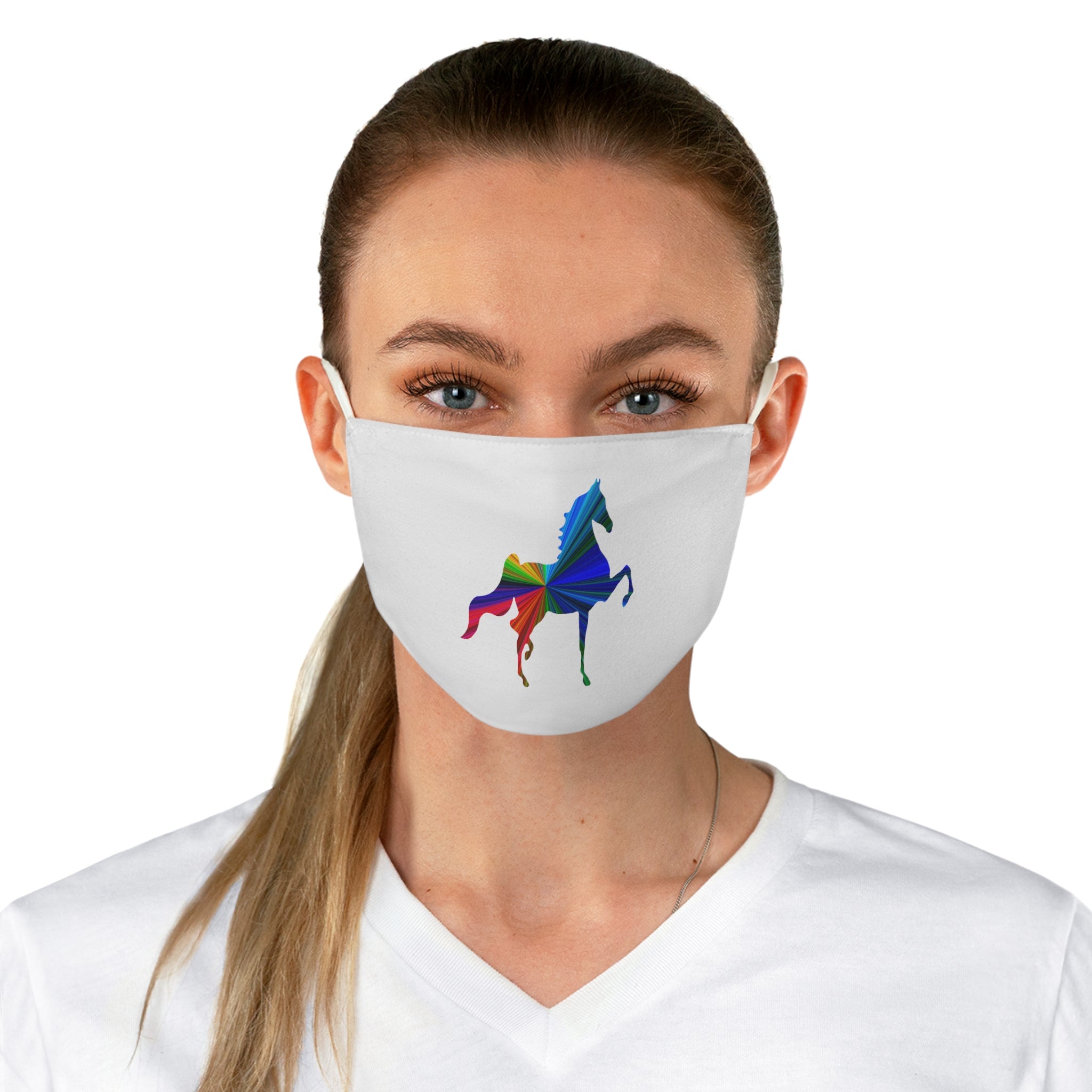 Fabric Face Mask MultiColor Saddlebred Print