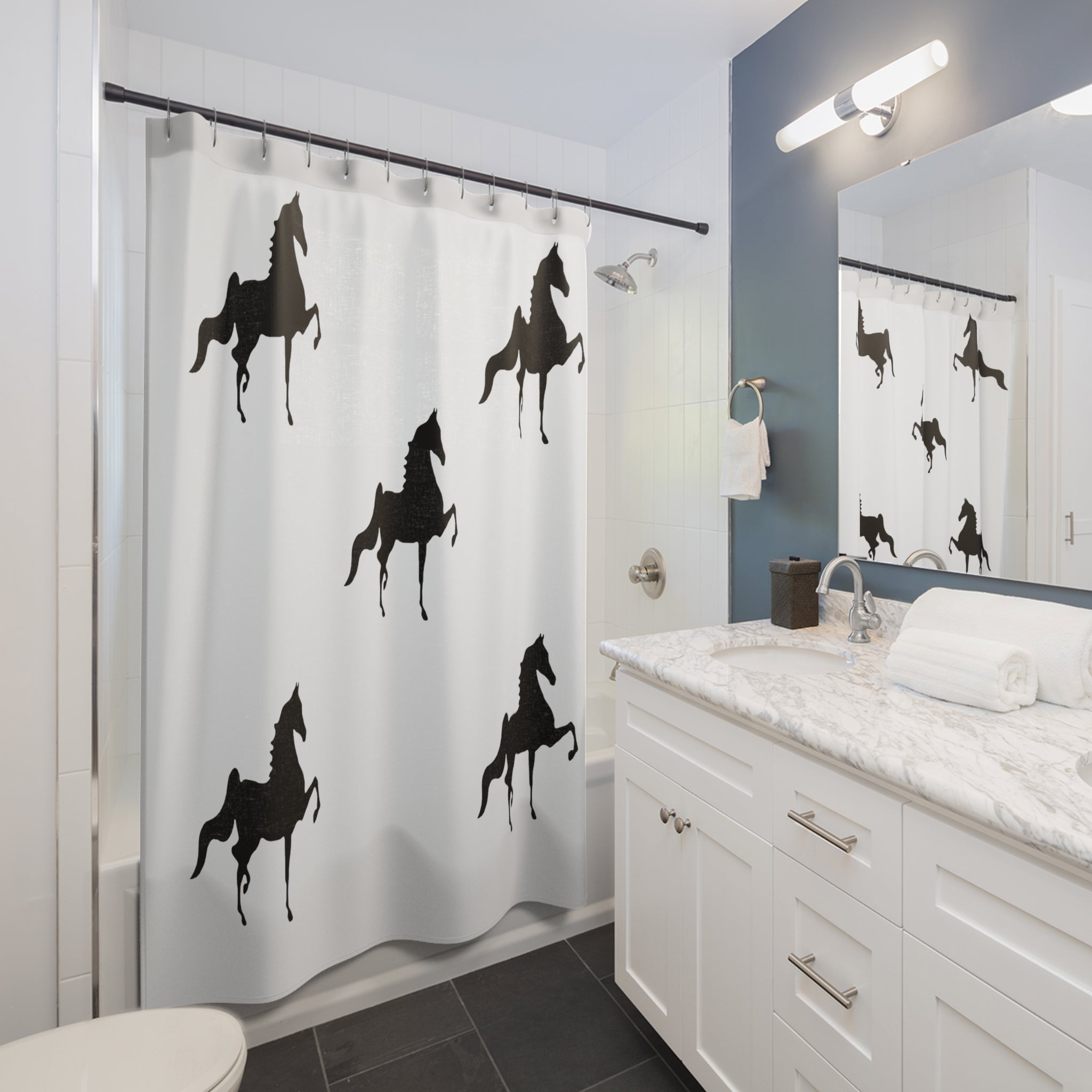 Saddlebred Shower Curtains White