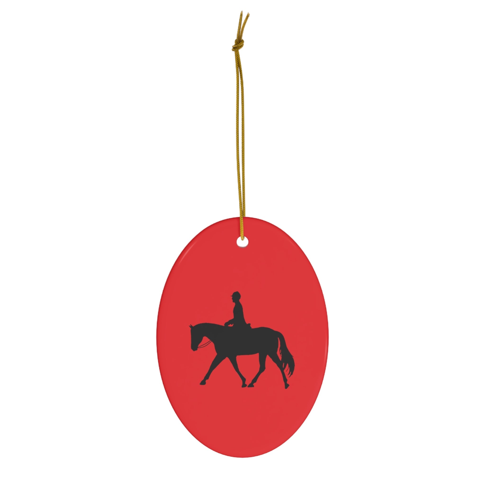 Ceramic Ornaments Red with English Rider